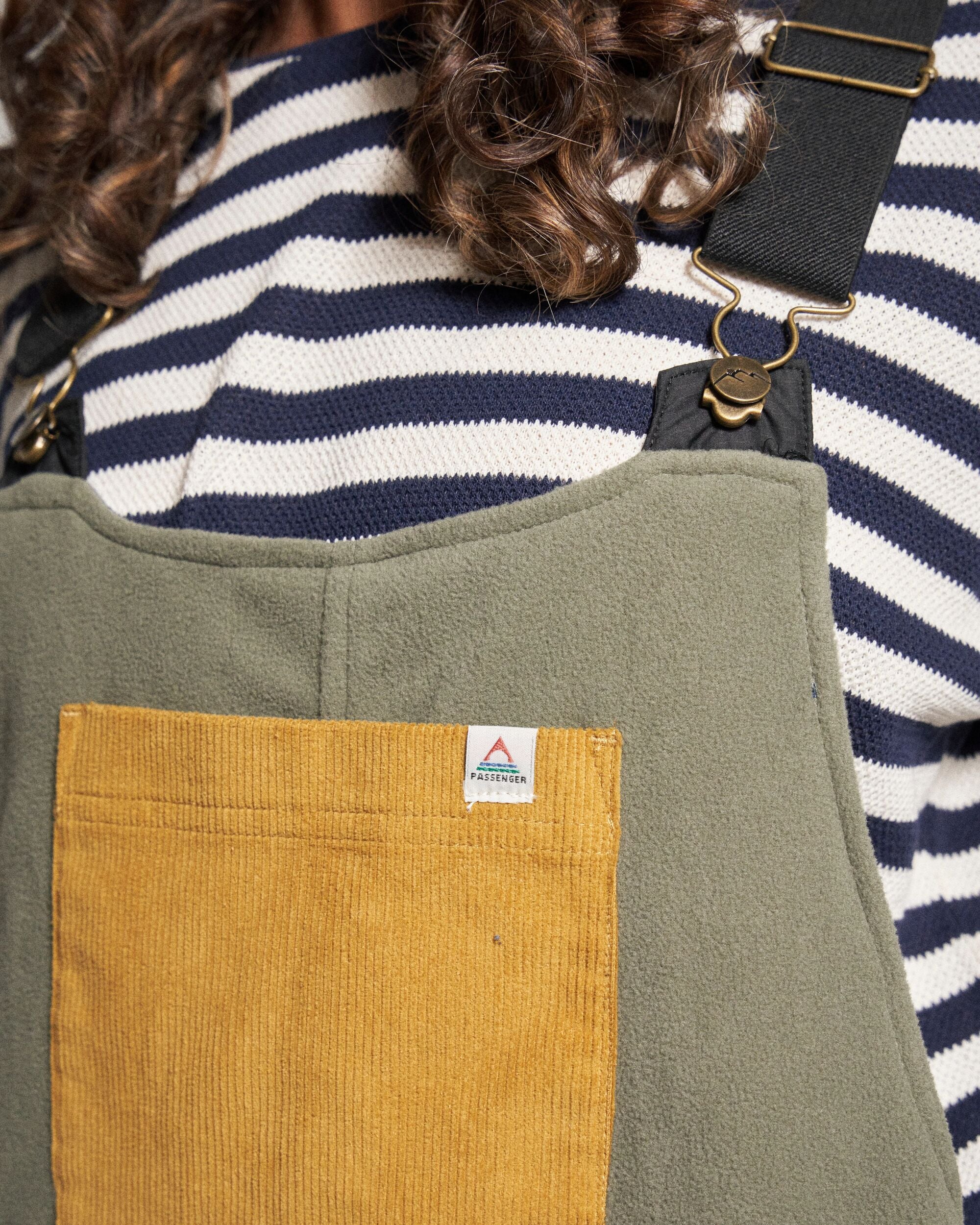 Ace Polar Fleece Dungarees - Dusty Olive - Image 5