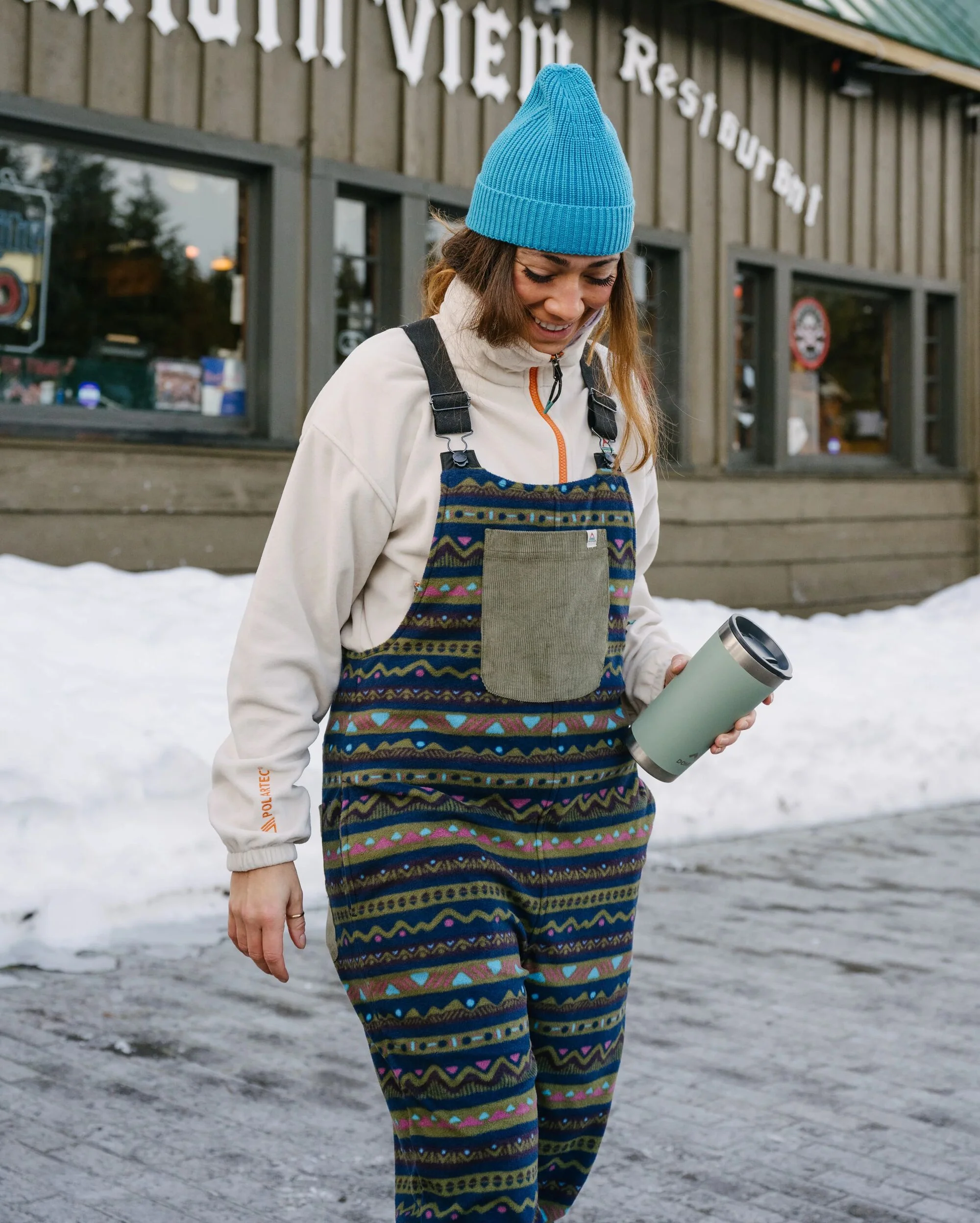 Ace Polar Fleece Dungarees - Mountain Geo Multi