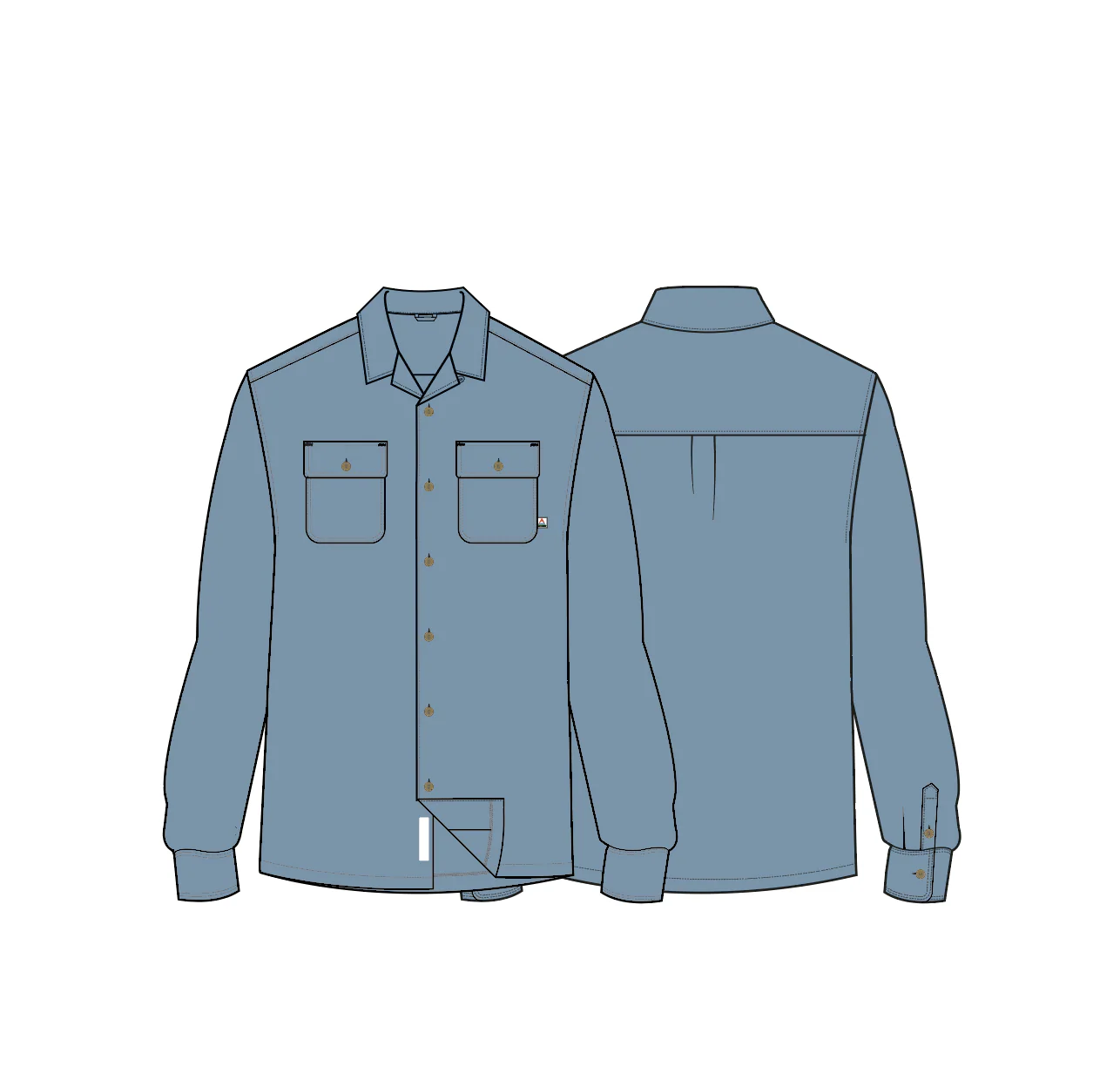 Acreage Organic Cotton LS Shirt - Faded Denim - Image 5