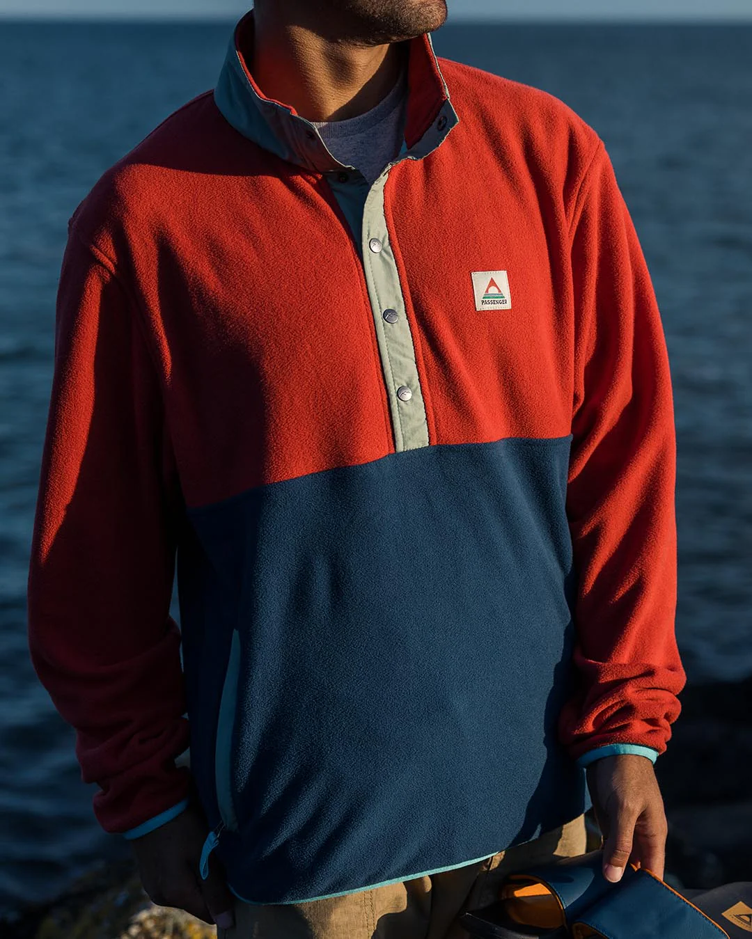 Adrift Polar Fleece - Cardinal/Dark Denim
