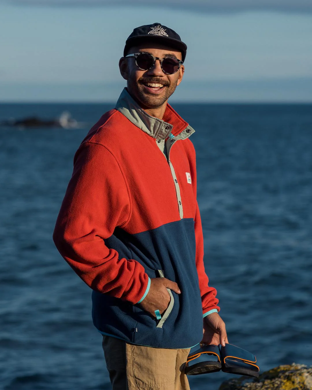 Adrift Polar Fleece - Cardinal/Dark Denim - Image 3