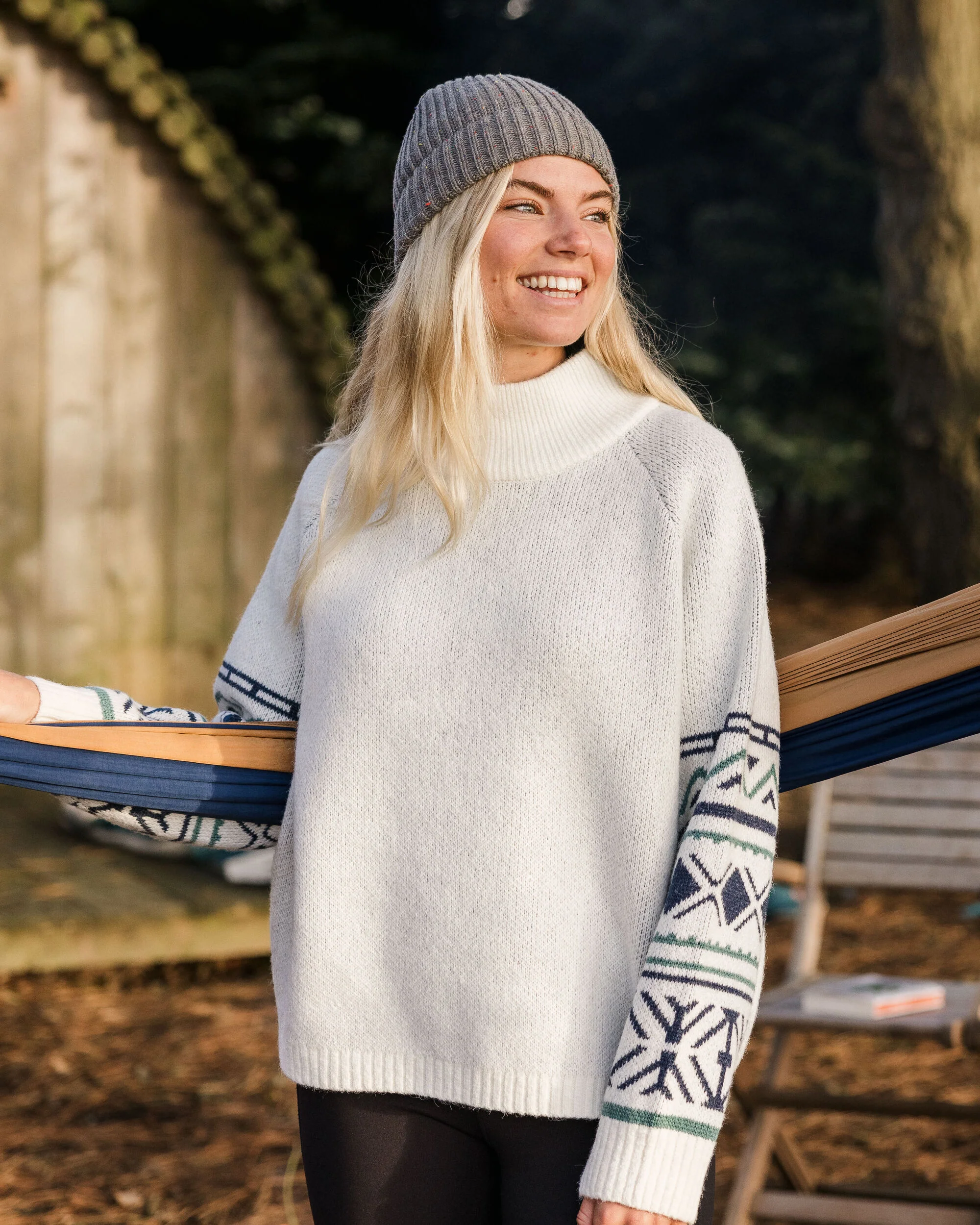 Ambiance Knitted Jumper - Homespun Stripe Off White