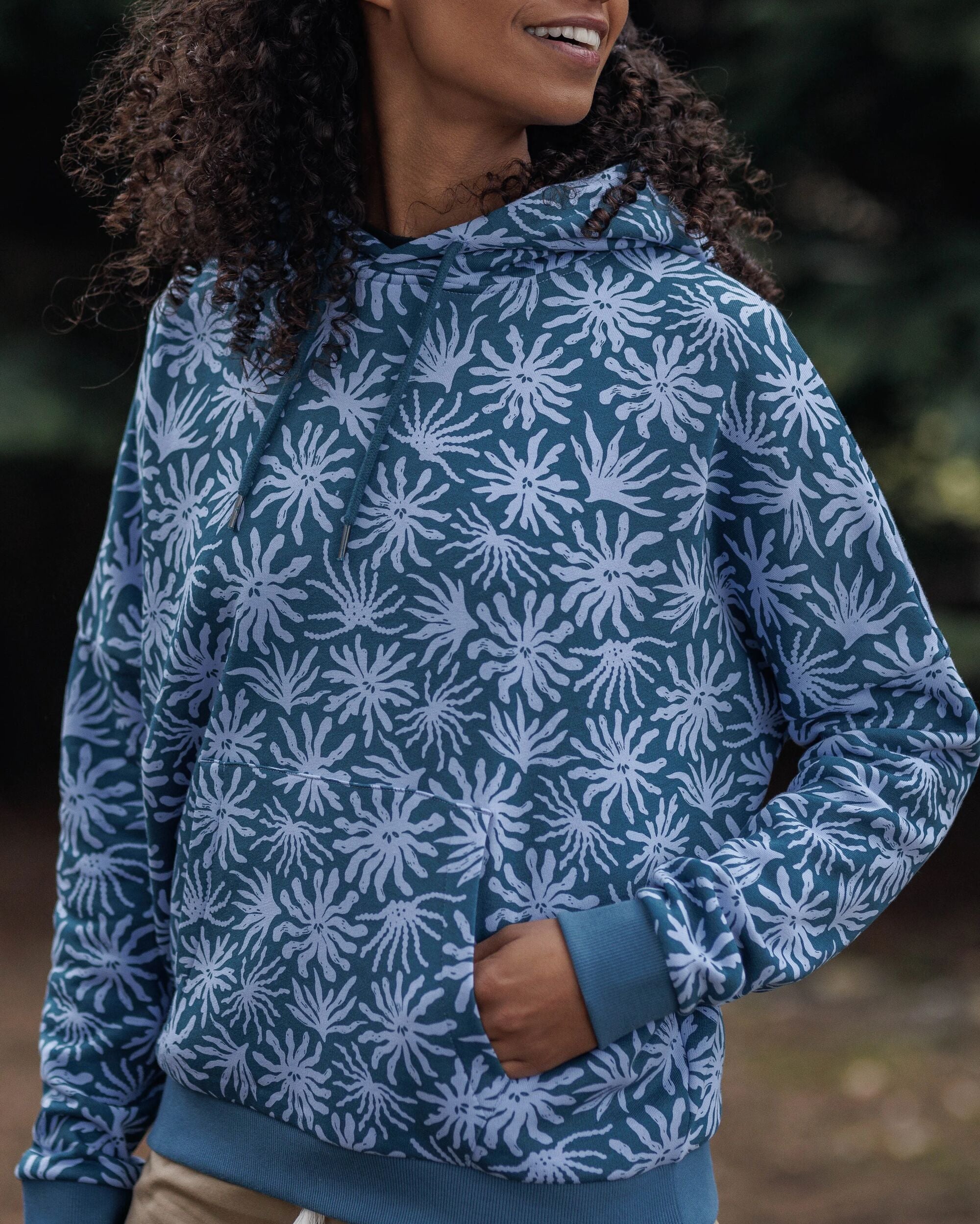 Arame Organic Cotton Hoodie - Seaweed Blue Steel - Image 3