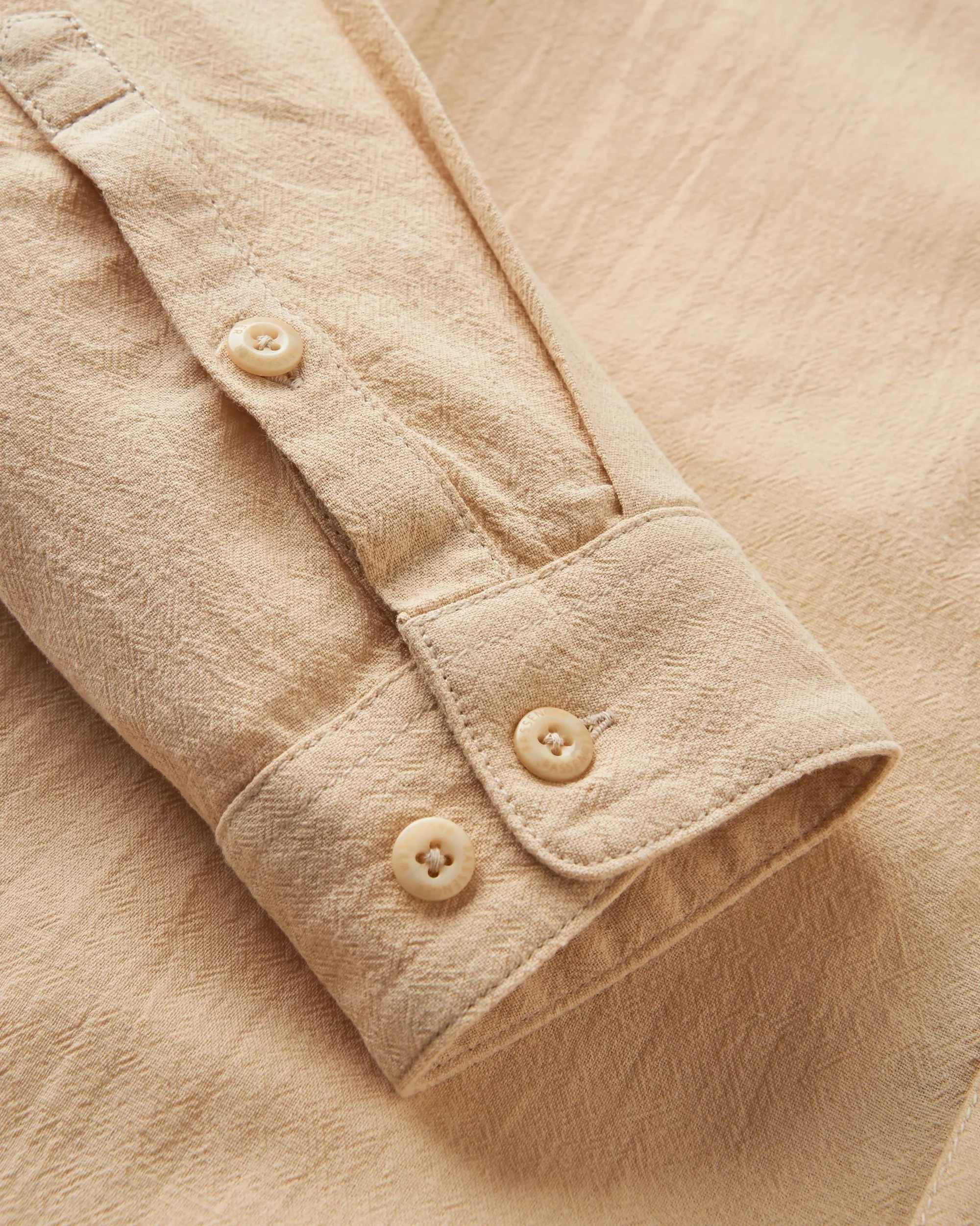 Arica Textured Organic Cotton Shirt - Stone - Image 5