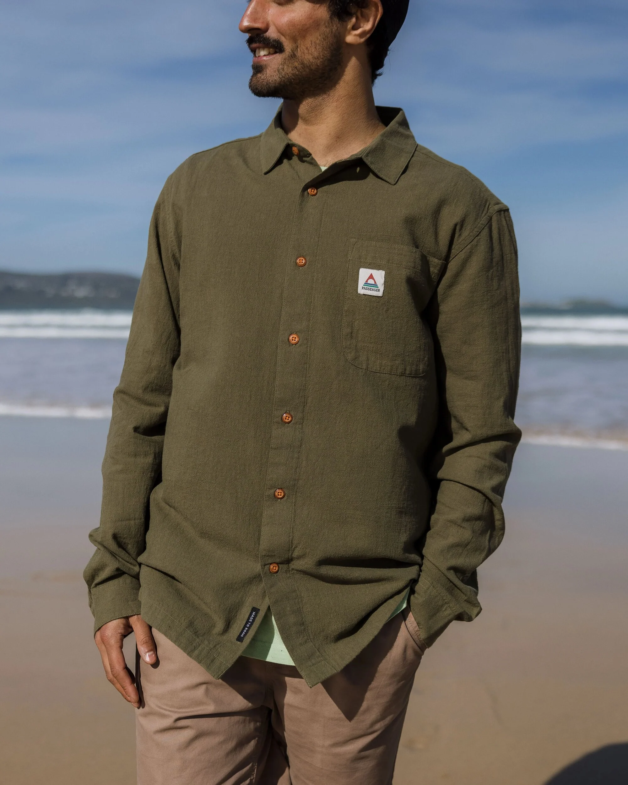 Arica Textured Shirt - Khaki - Image 6