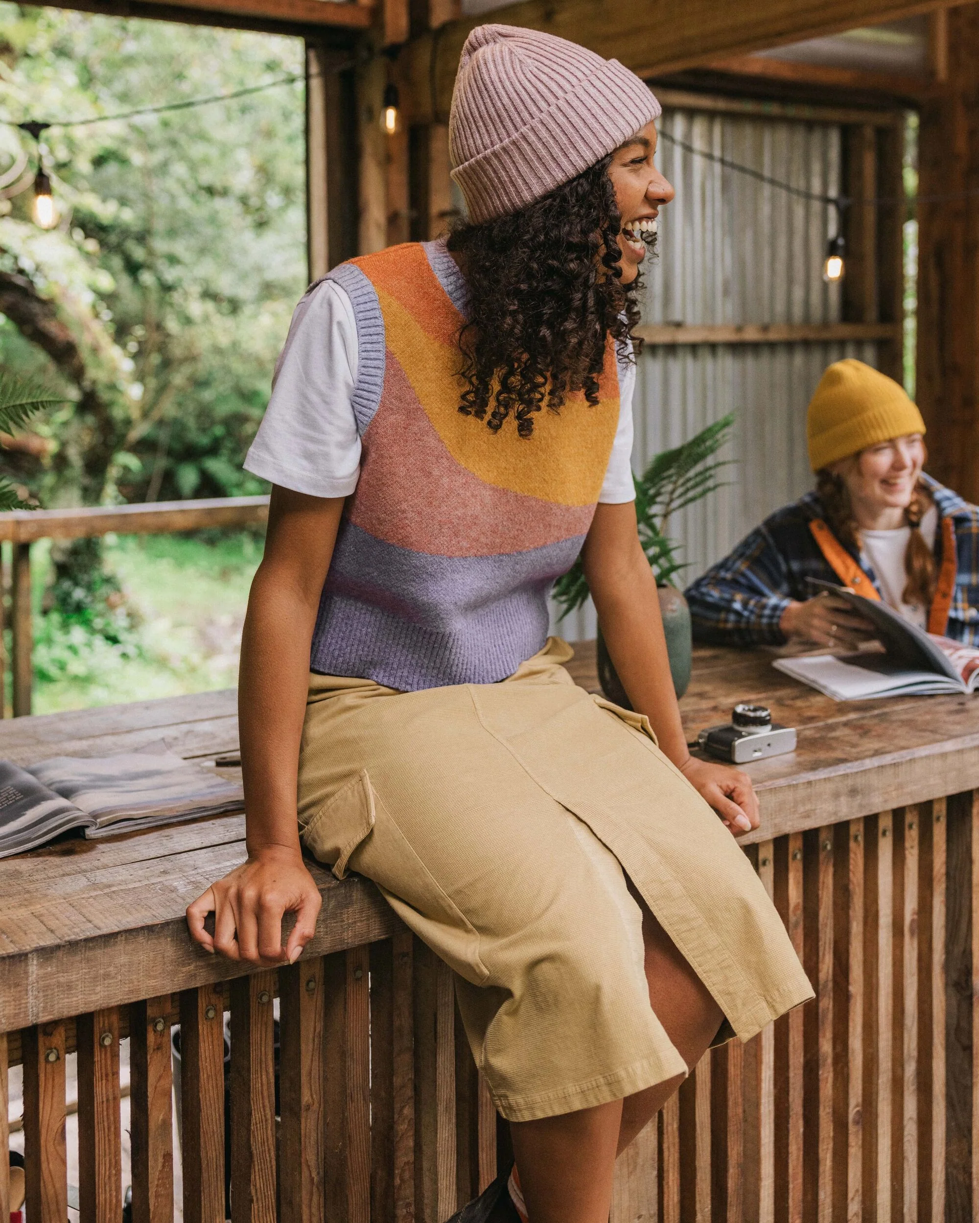 Avian Cord Midi Skirt - Biscuit - Image 3