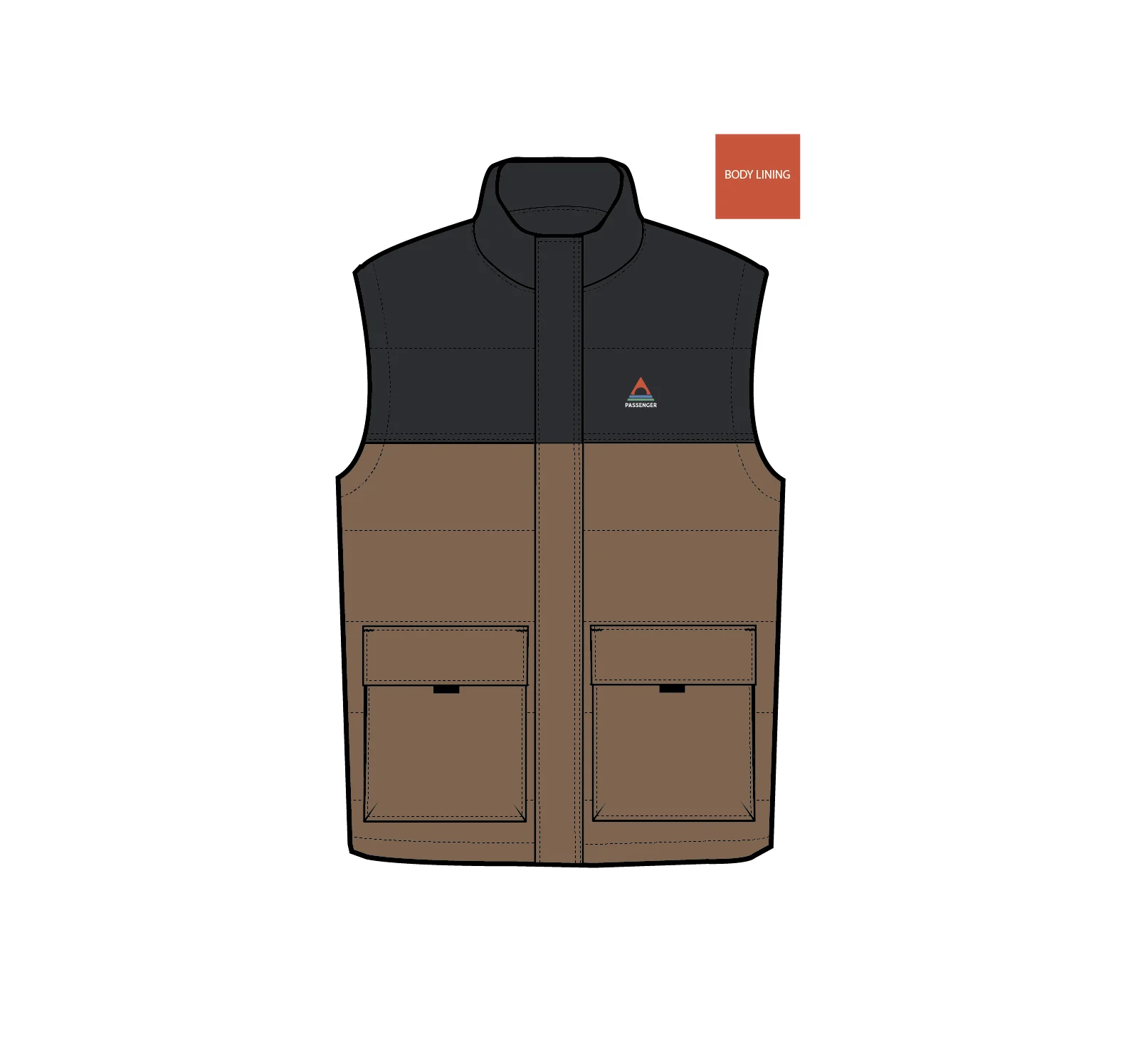Baltic Insulated Gilet - Caramel/Black - Image 8
