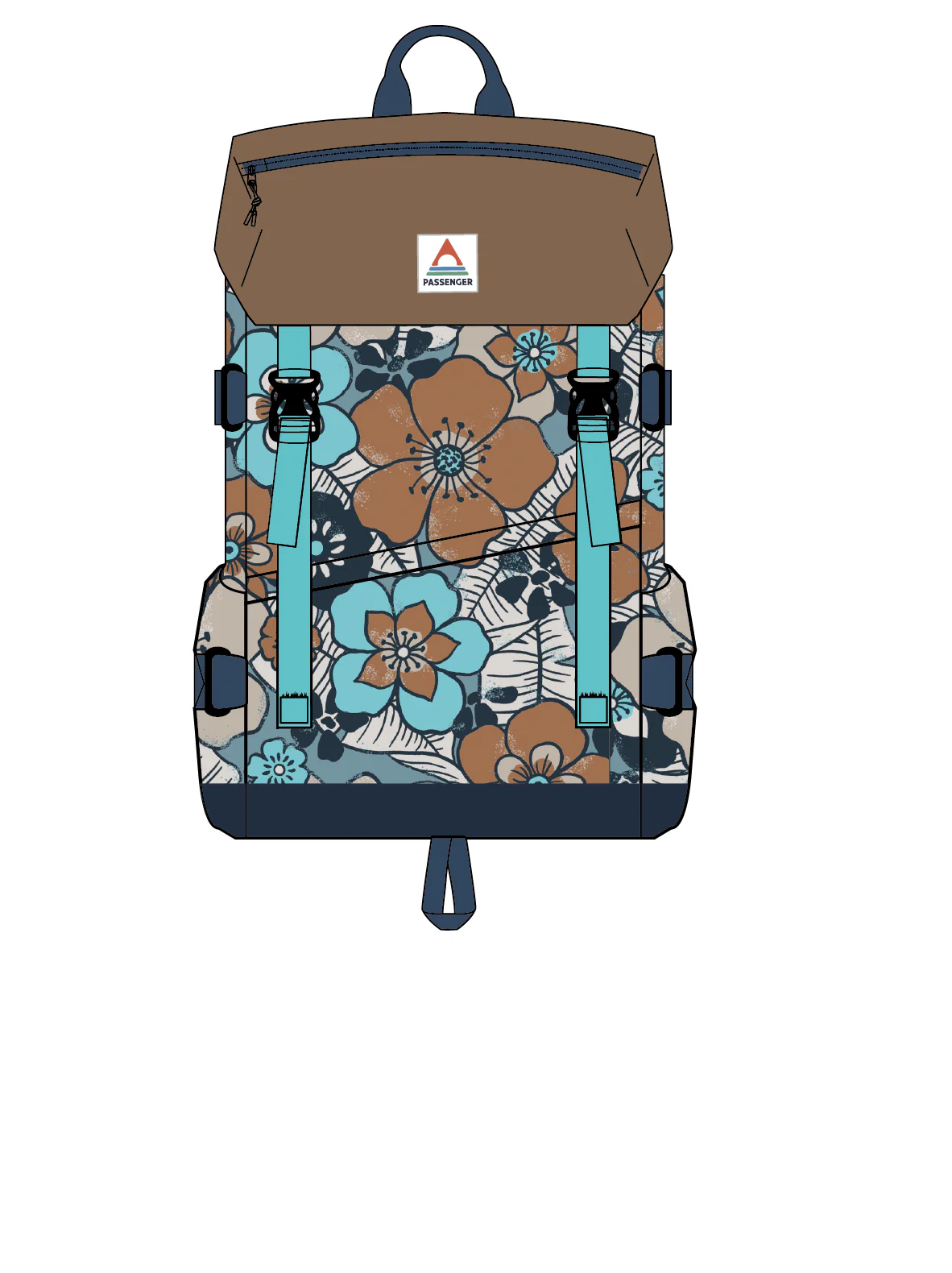 Boondocker Recycled 26L Backpack - Vintage Floral Aqua - Image 9