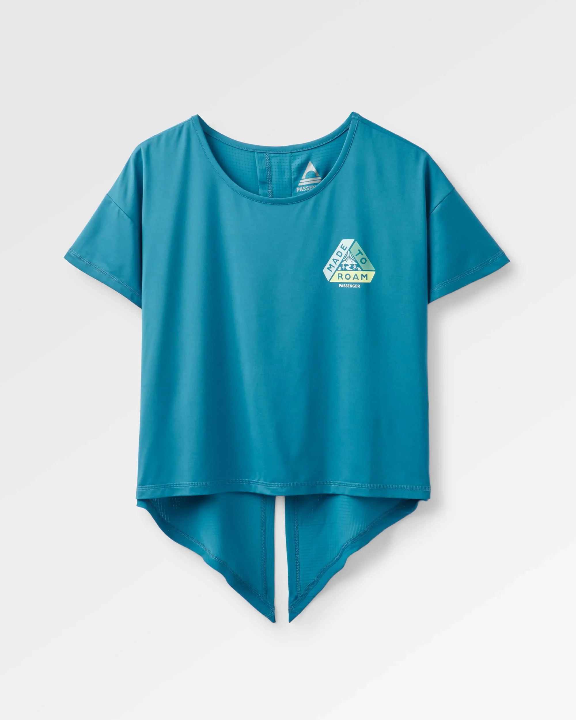 Chakra Tie Back Active T-Shirt - Blue Steel