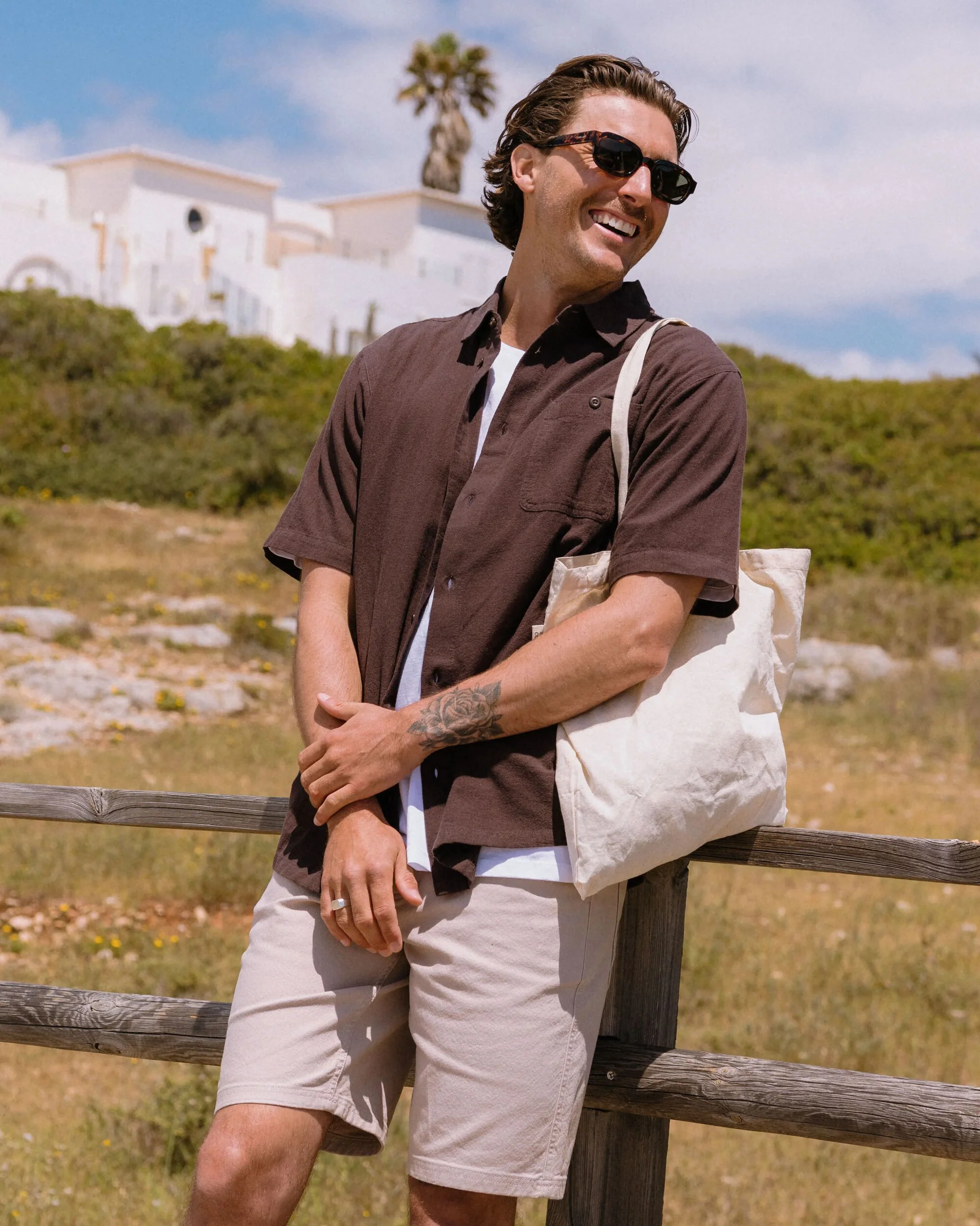 Chill Textured Short Sleeve Shirt - Espresso - Image 4