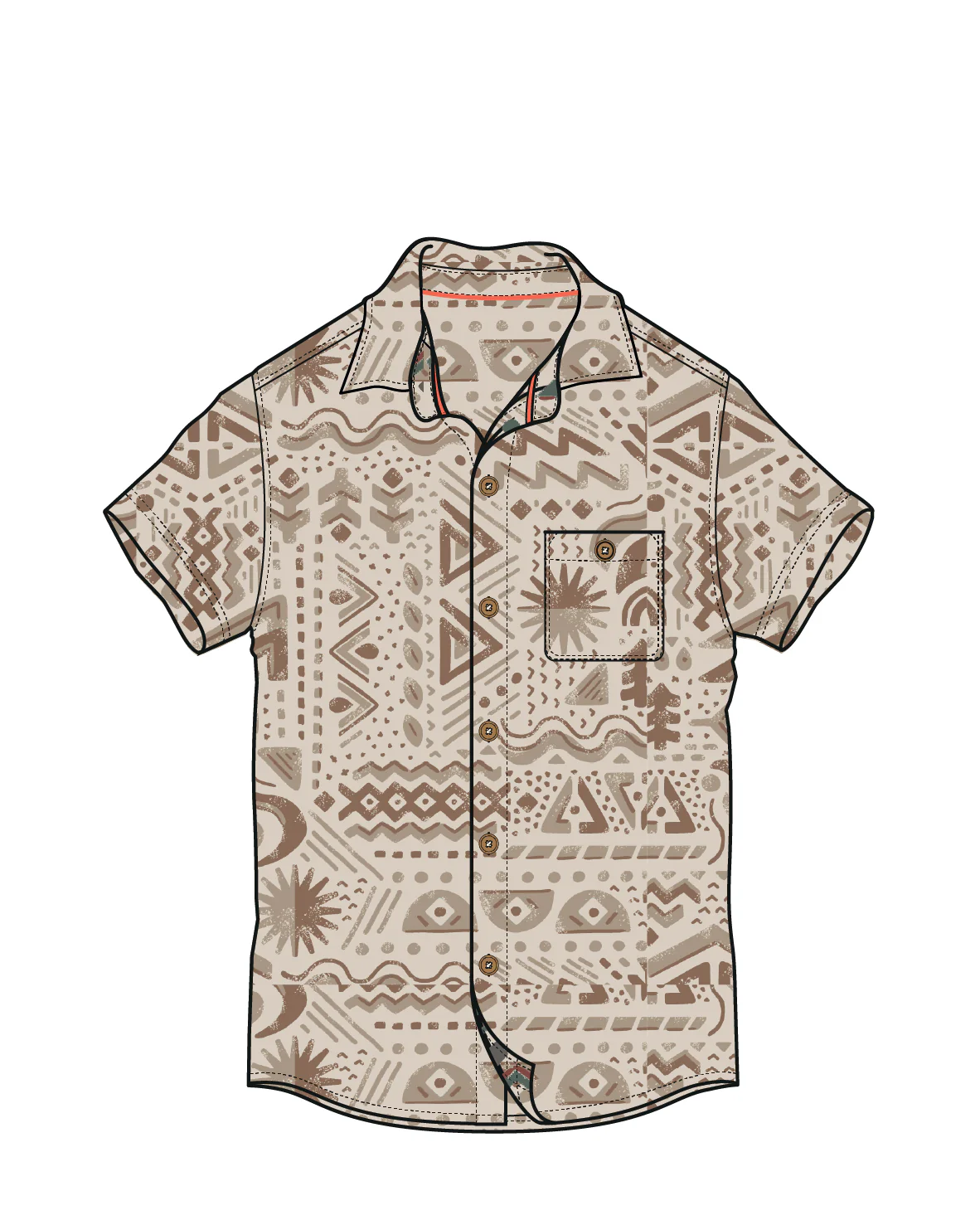 Chill Textured Short Sleeve Shirt - Elemental Geo Birch - Image 10