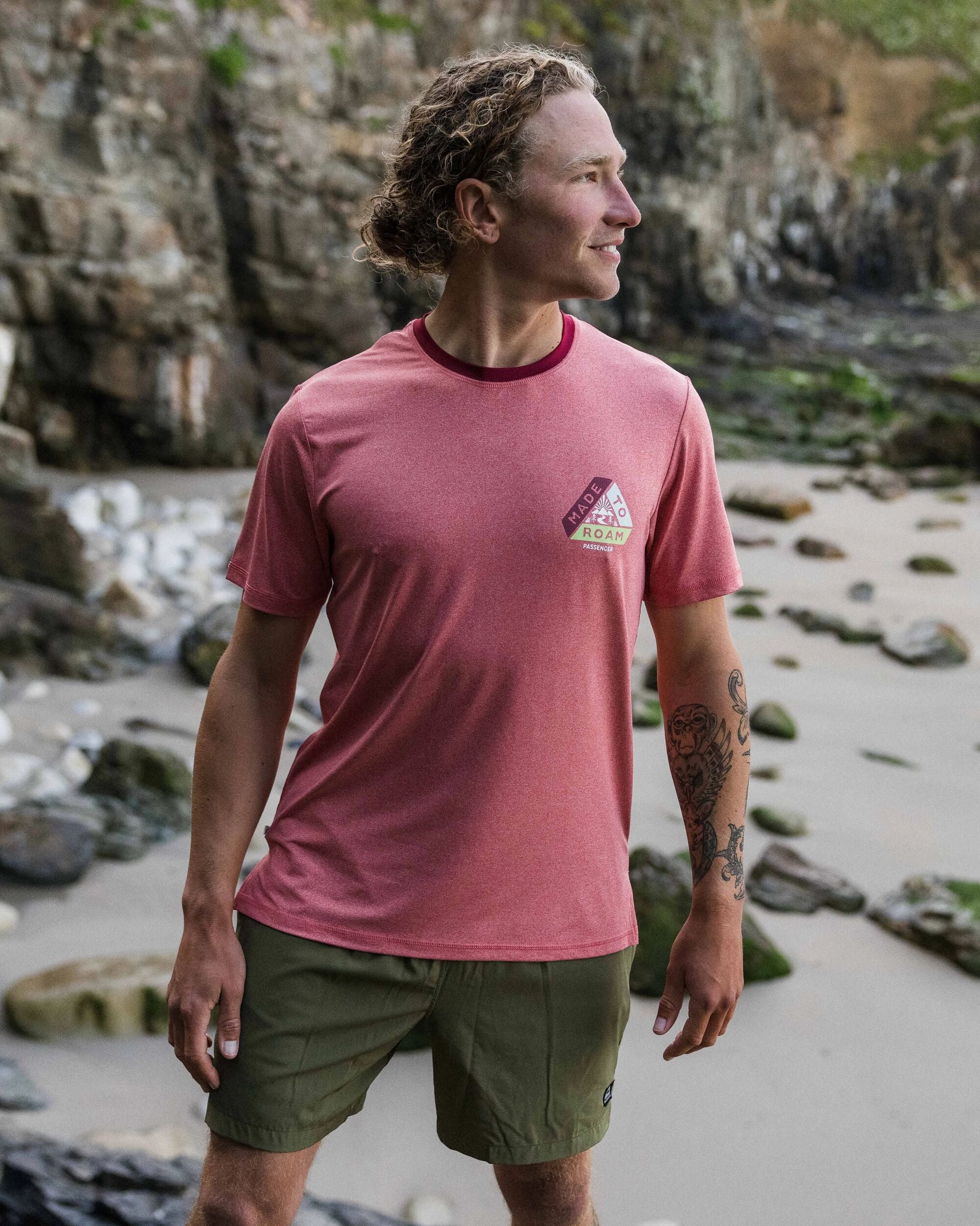 Classic Active T-Shirt - Mineral Red Marl - Image 8