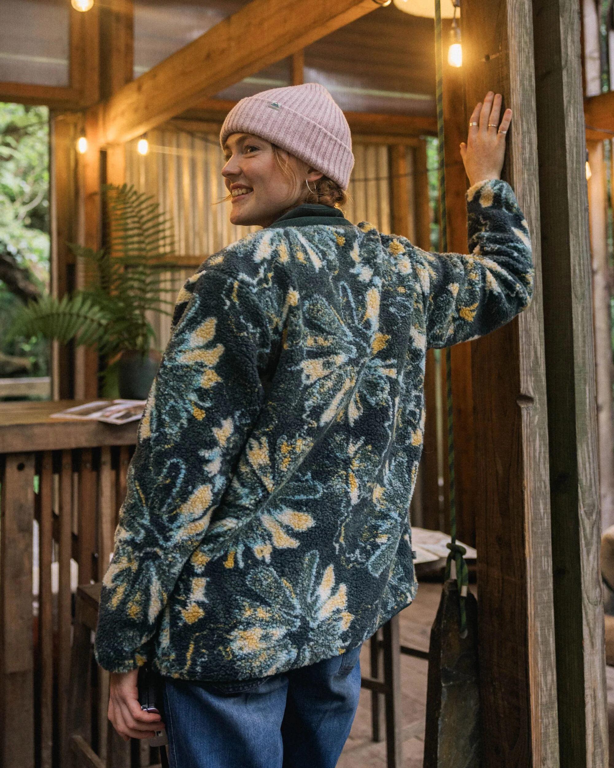 Clover Sherpa Fleece - Frost Dark Fern - Image 5