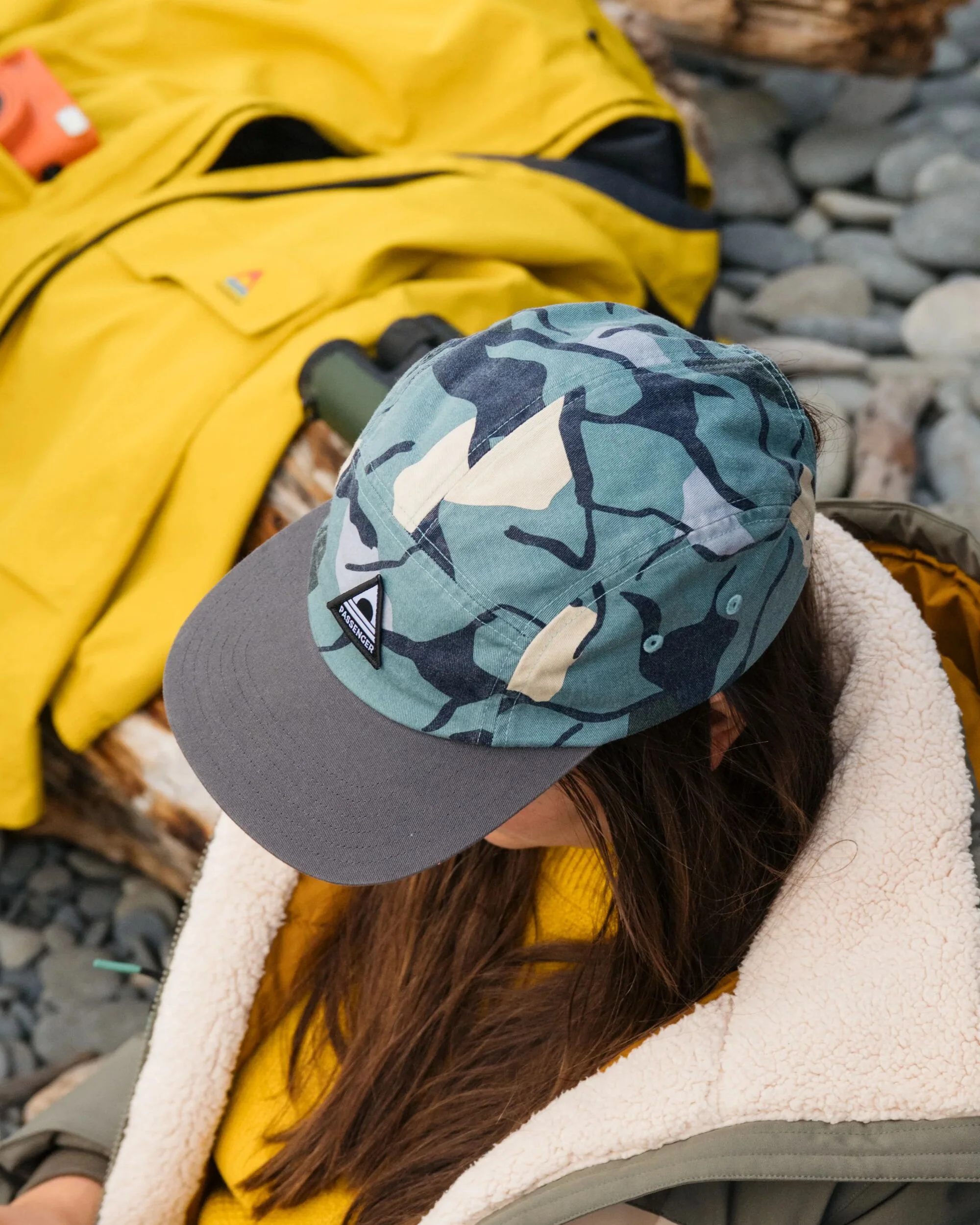Coast Organic Cotton 5 Panel Cap - Abstract Trails Arctic - Image 4