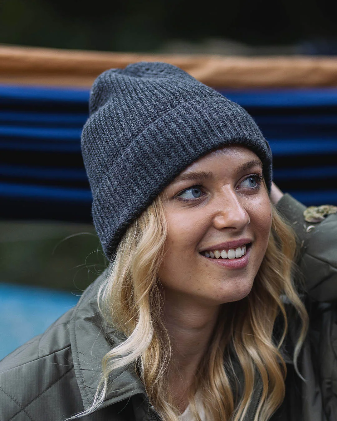 Compass Acrylic Beanie - Charcoal