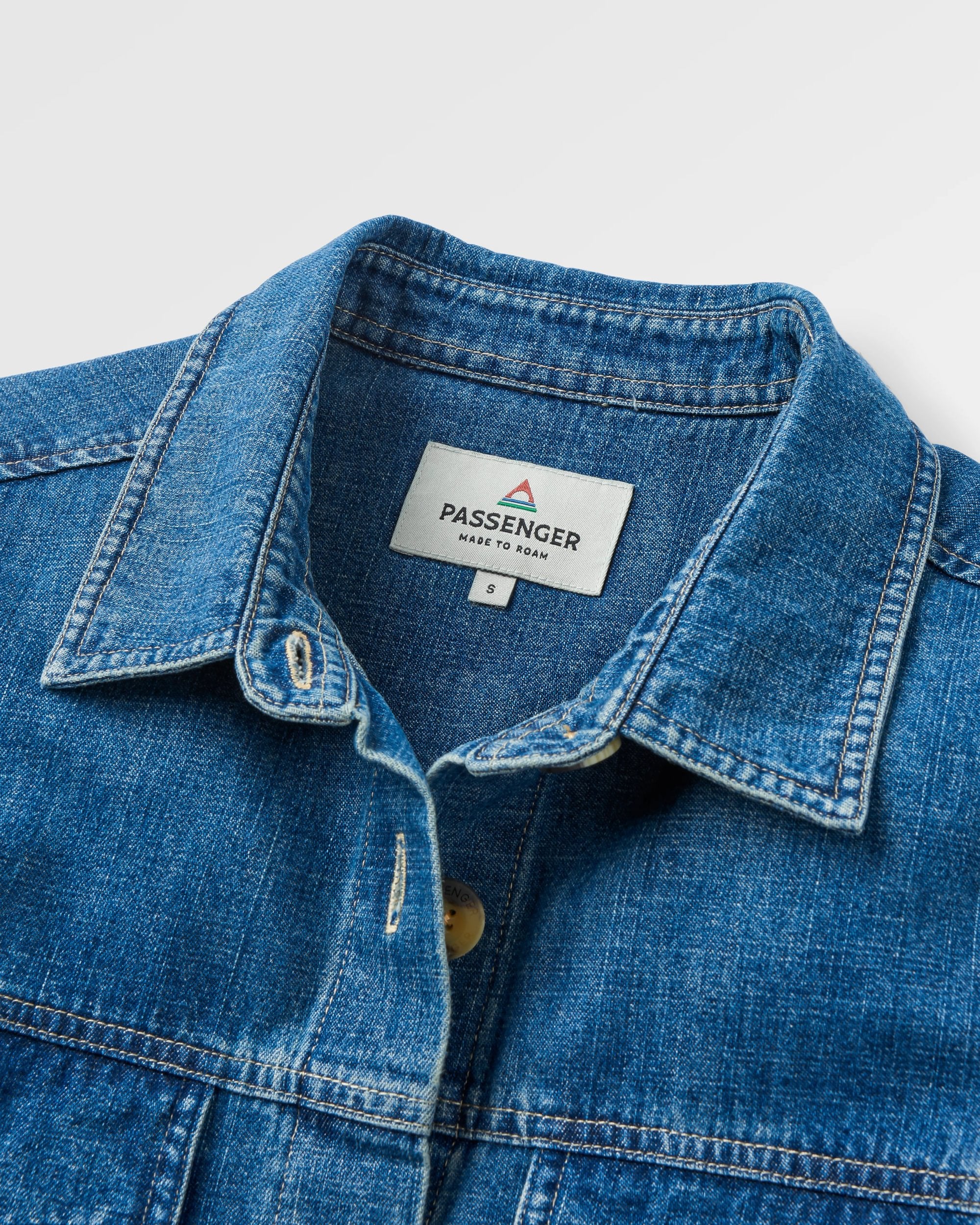 Coral Organic Cotton LS Shirt - Washed Denim - Image 6