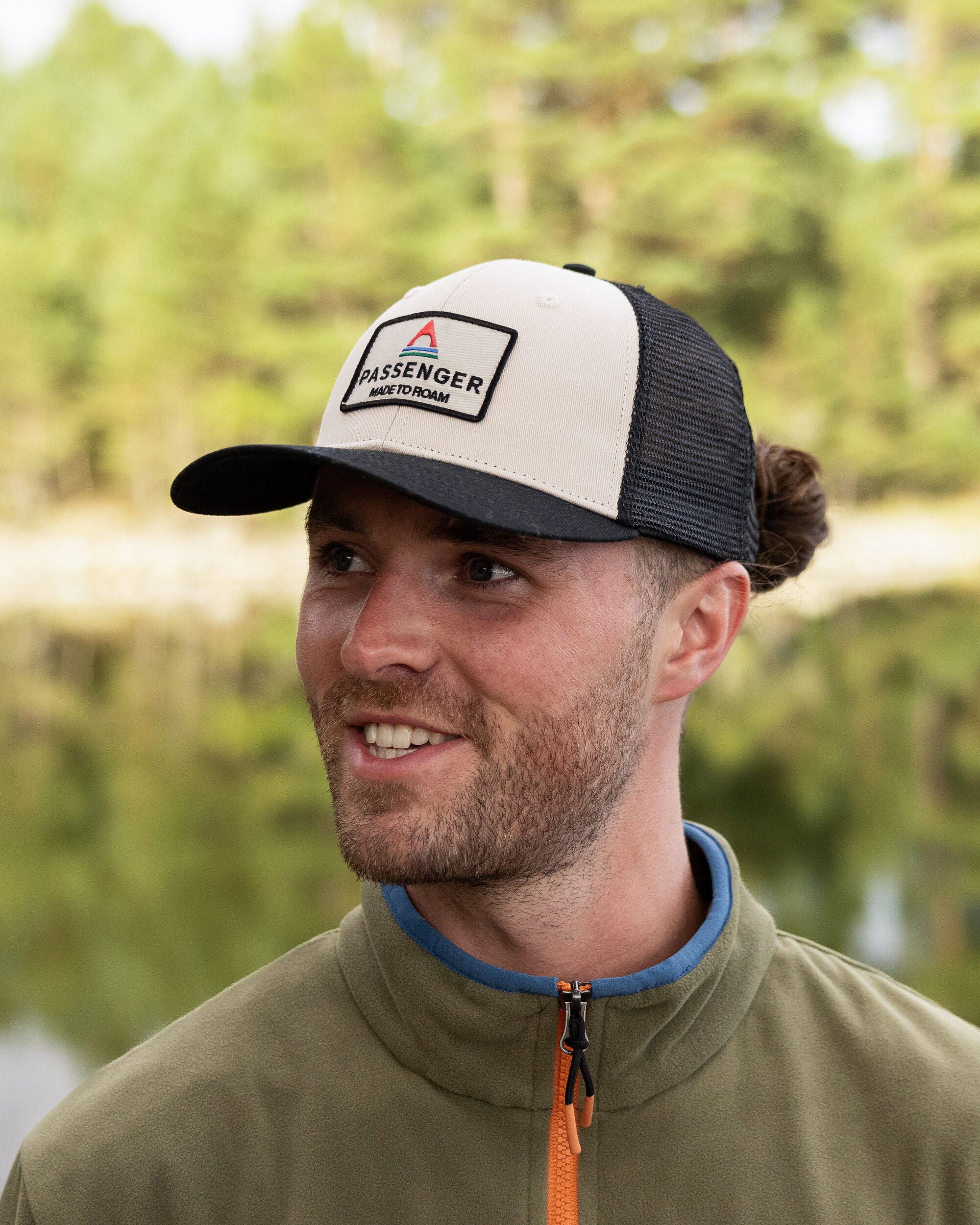 Core Organic Cotton Trucker Cap - Black/ White - Image 2