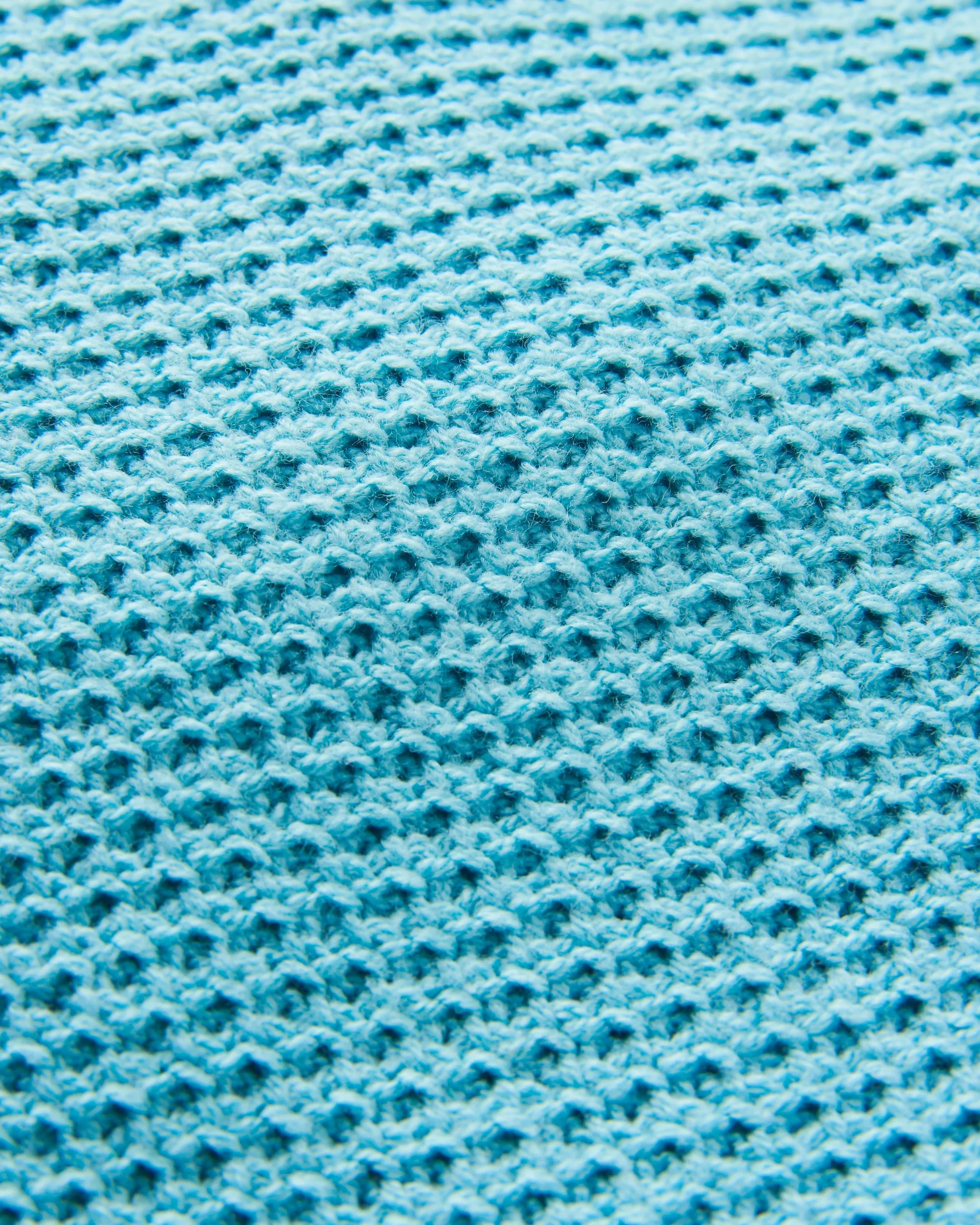 Cove Organic Cotton Knitted Hoodie - Retro Blue - Image 11