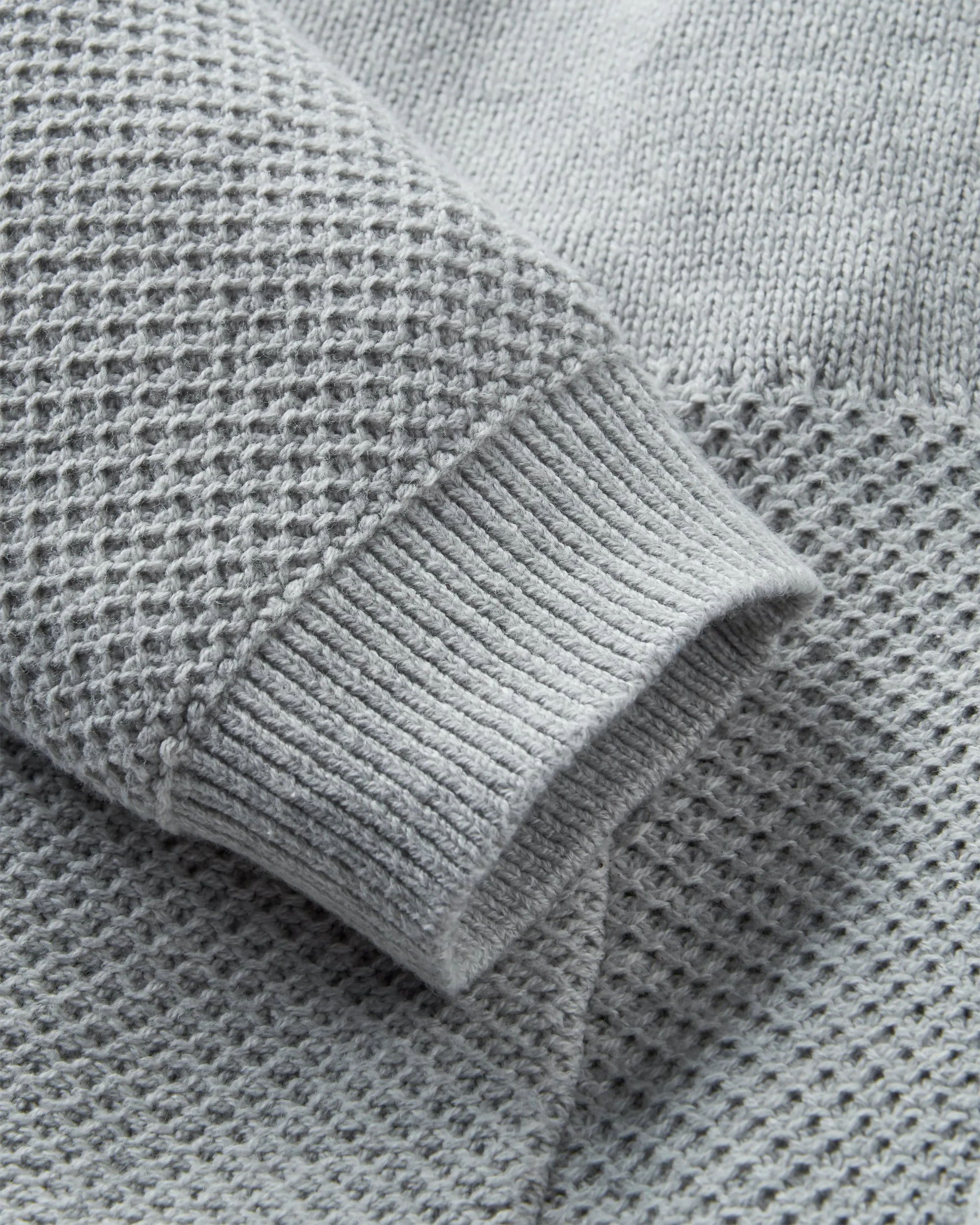 Cove Full Zip Knitted Hoodie - Grey Marl - Image 11
