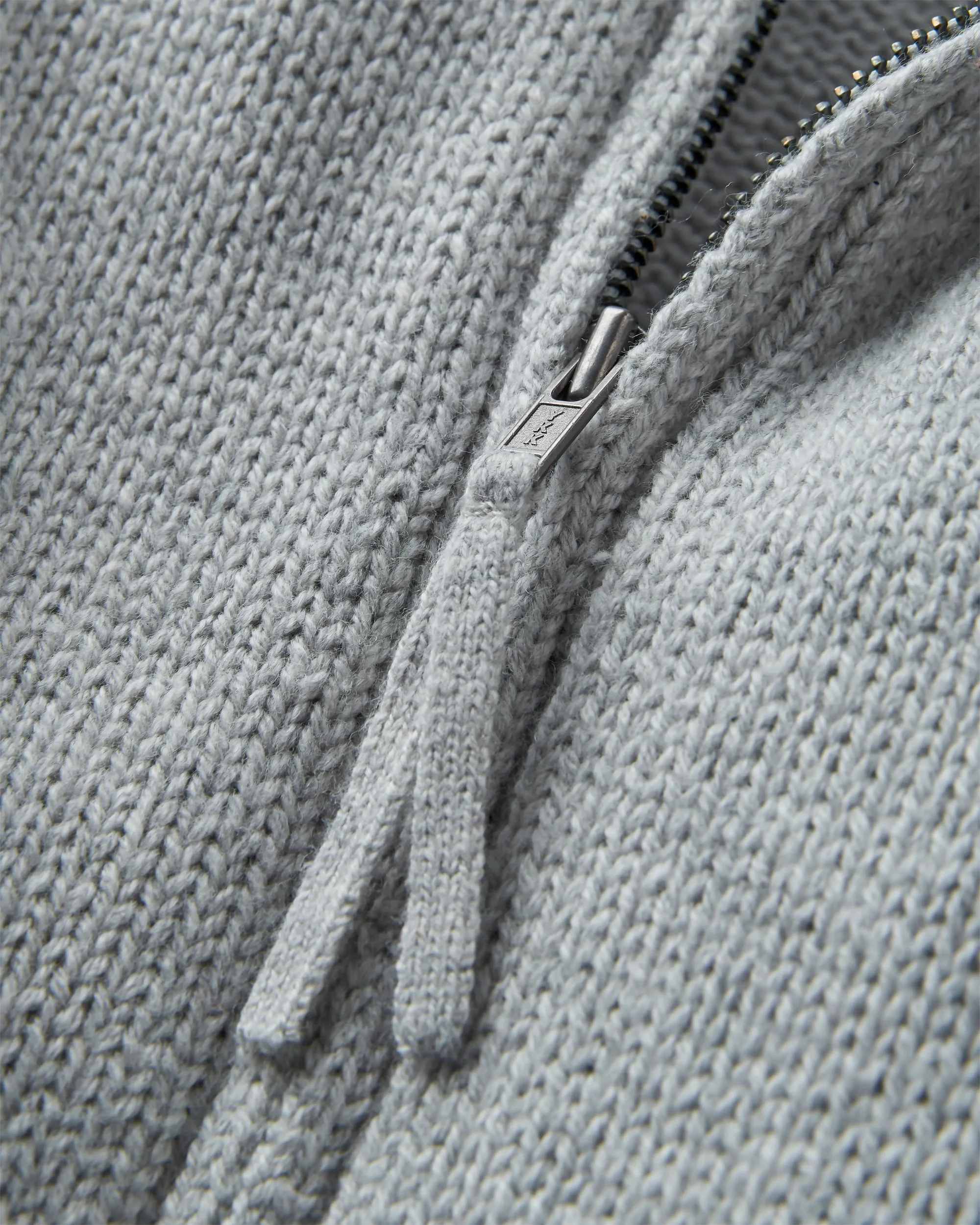 Cove Full Zip Knitted Hoodie - Grey Marl - Image 8