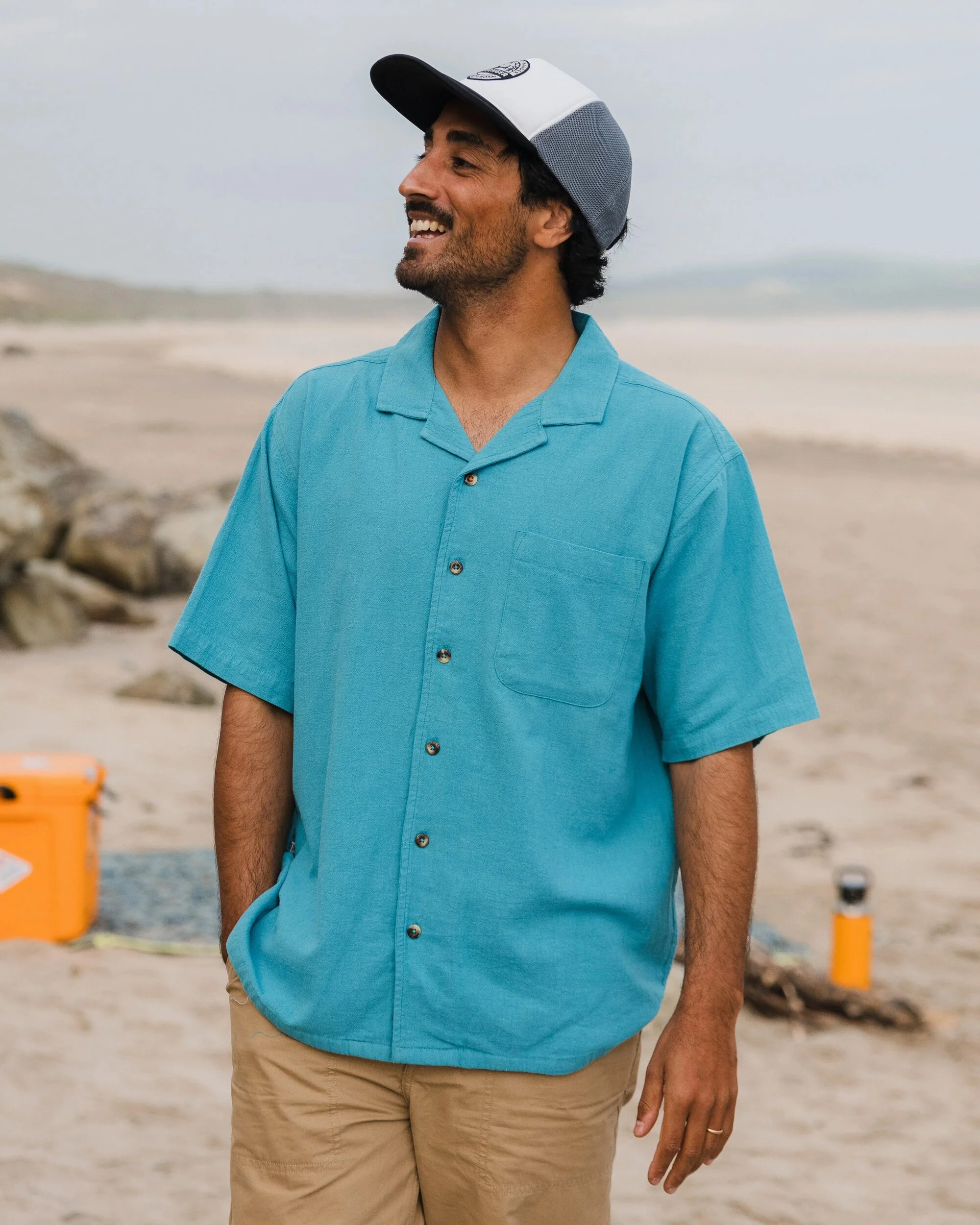 Cove Organic Cotton Short Sleeve Shirt - Blue Pool - Image 12