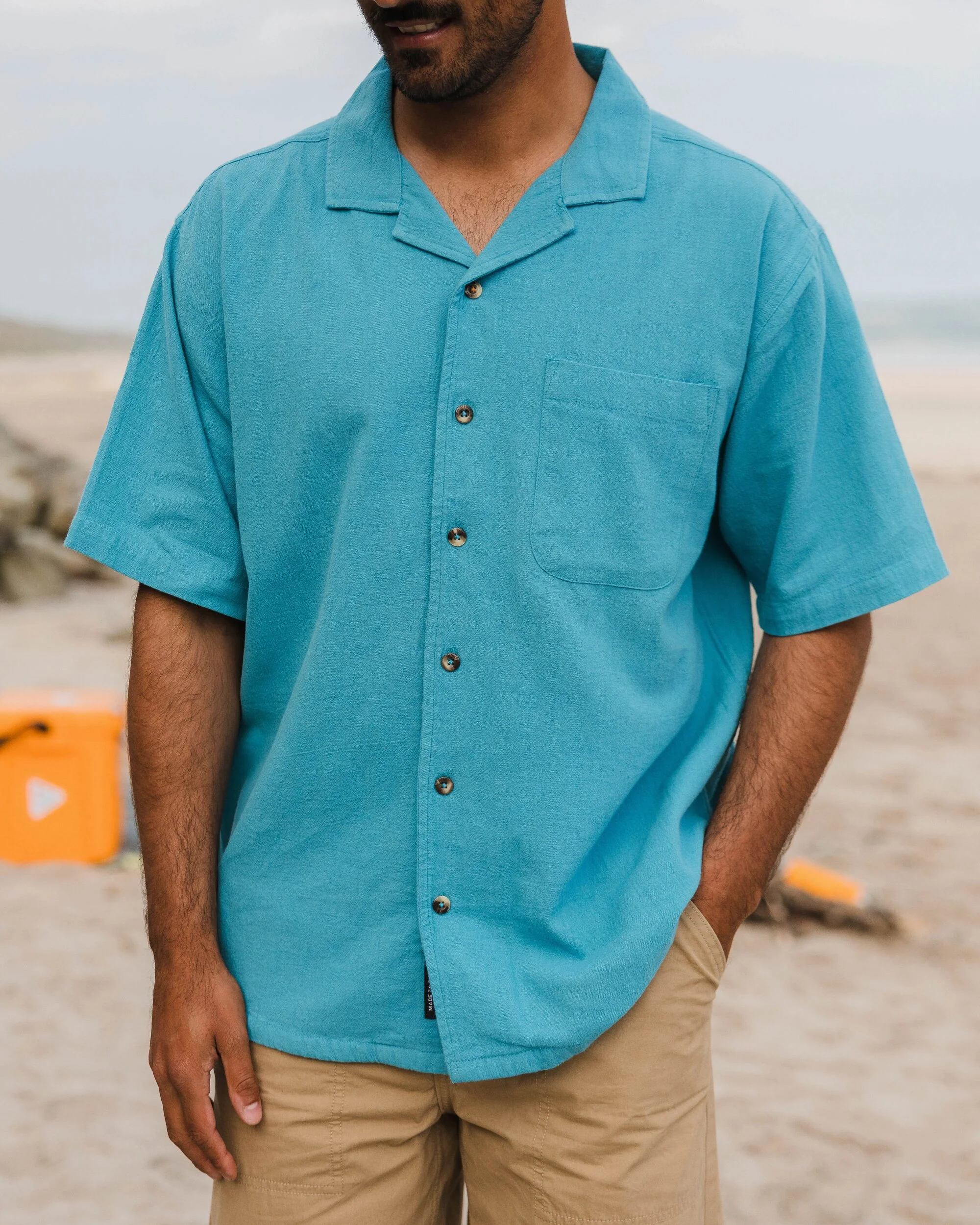 Cove Organic Cotton Short Sleeve Shirt - Blue Pool - Image 9