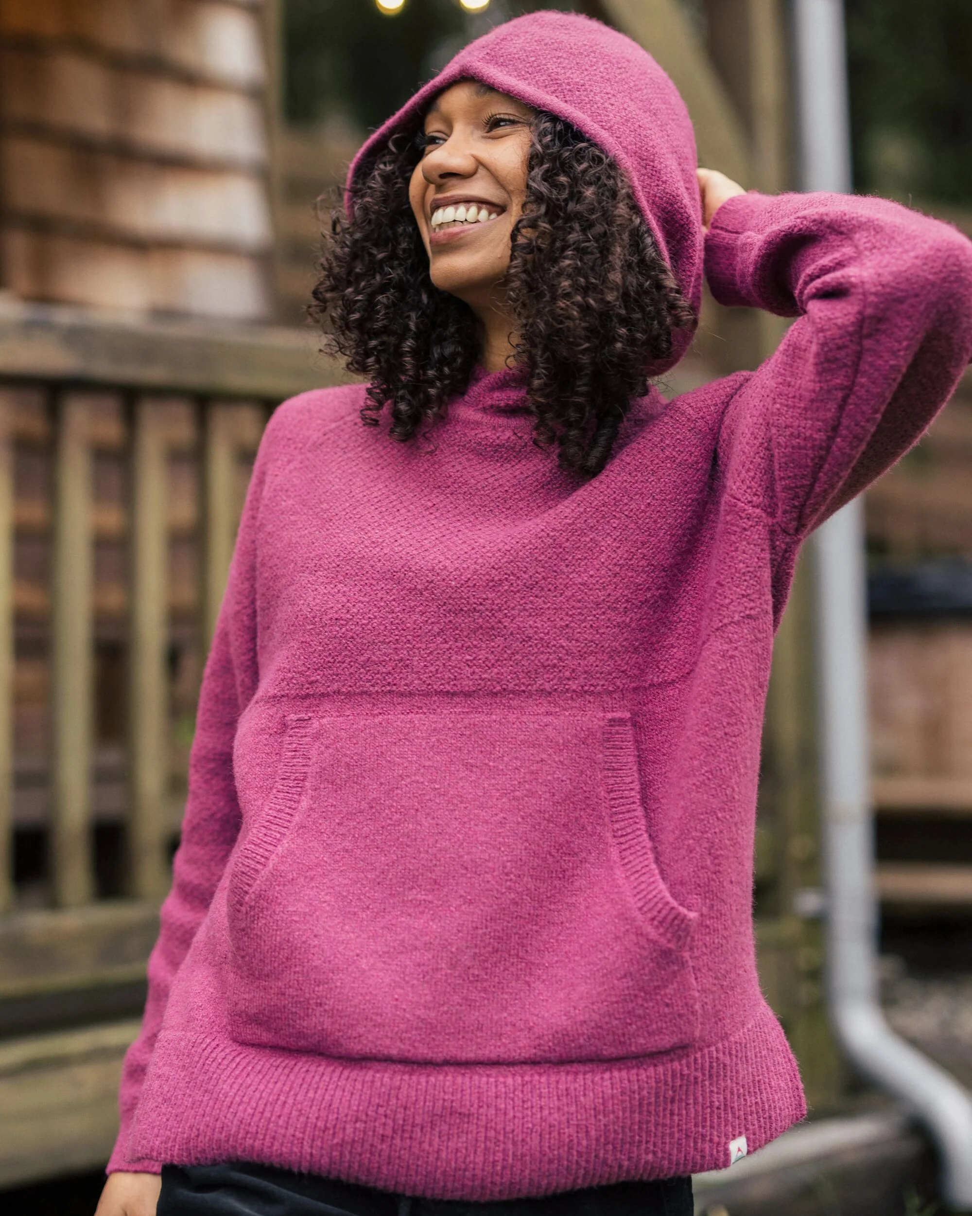 Cove Knitted Hoodie - Rhubarb - Image 5