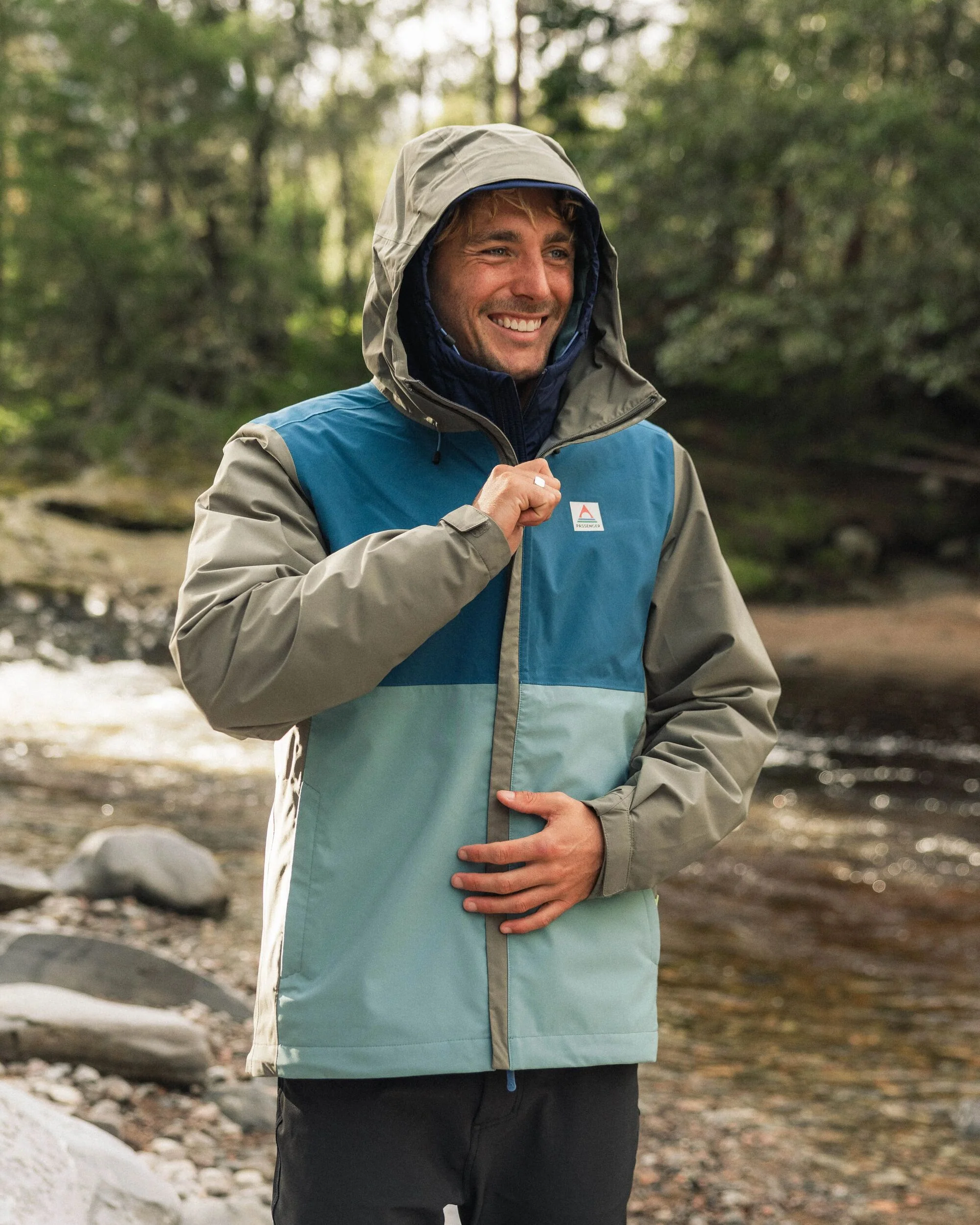 Downpour Waterproof Jacket - Tidal Blue/Arctic/Dusty Olive - Image 7