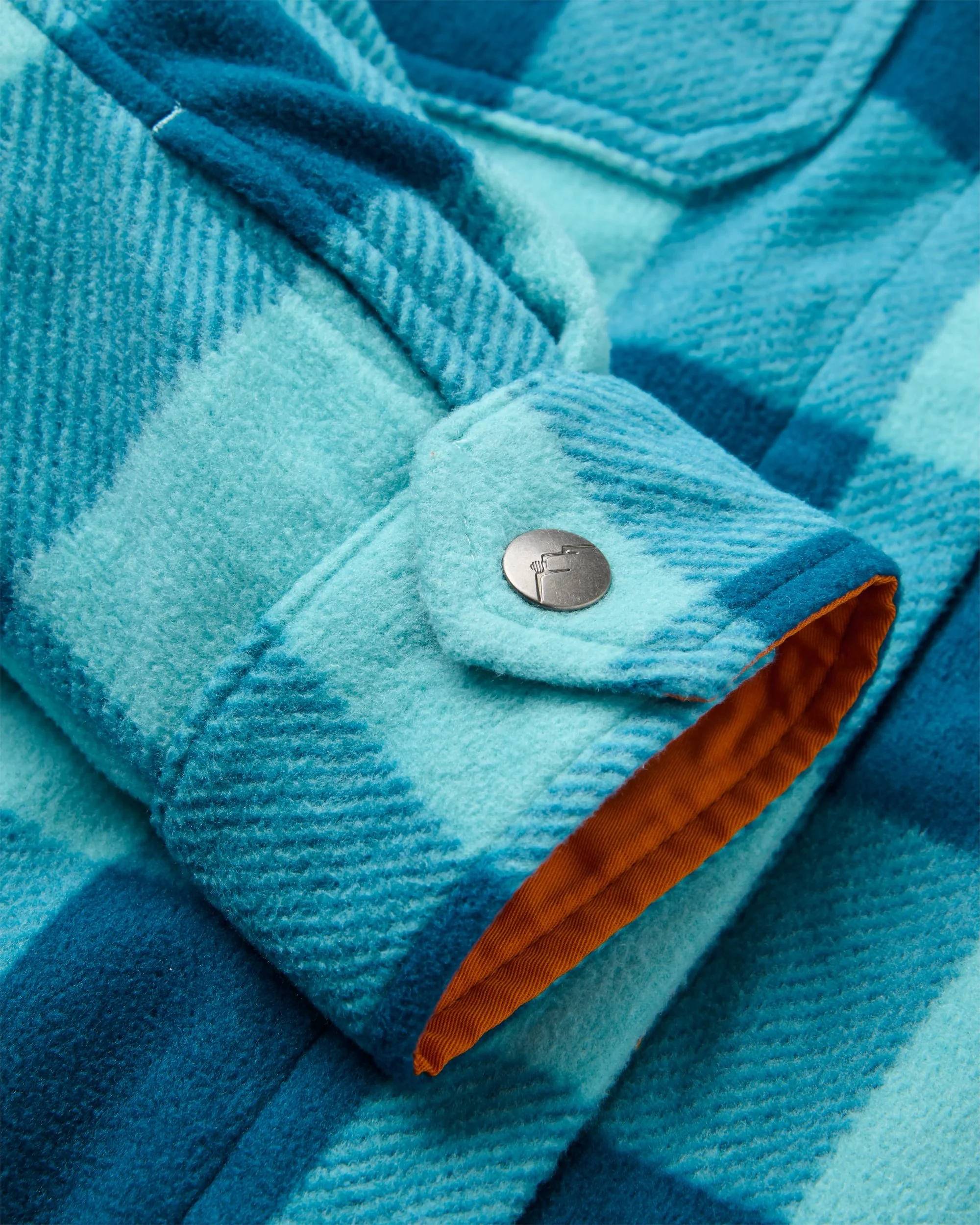 East Polar Fleece Shirt - Retro Blue Check - Image 6