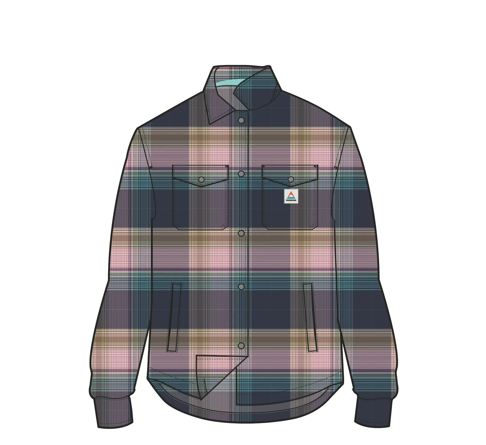 East Polar Fleece Shirt - Rich Navy Multi Check - Image 10