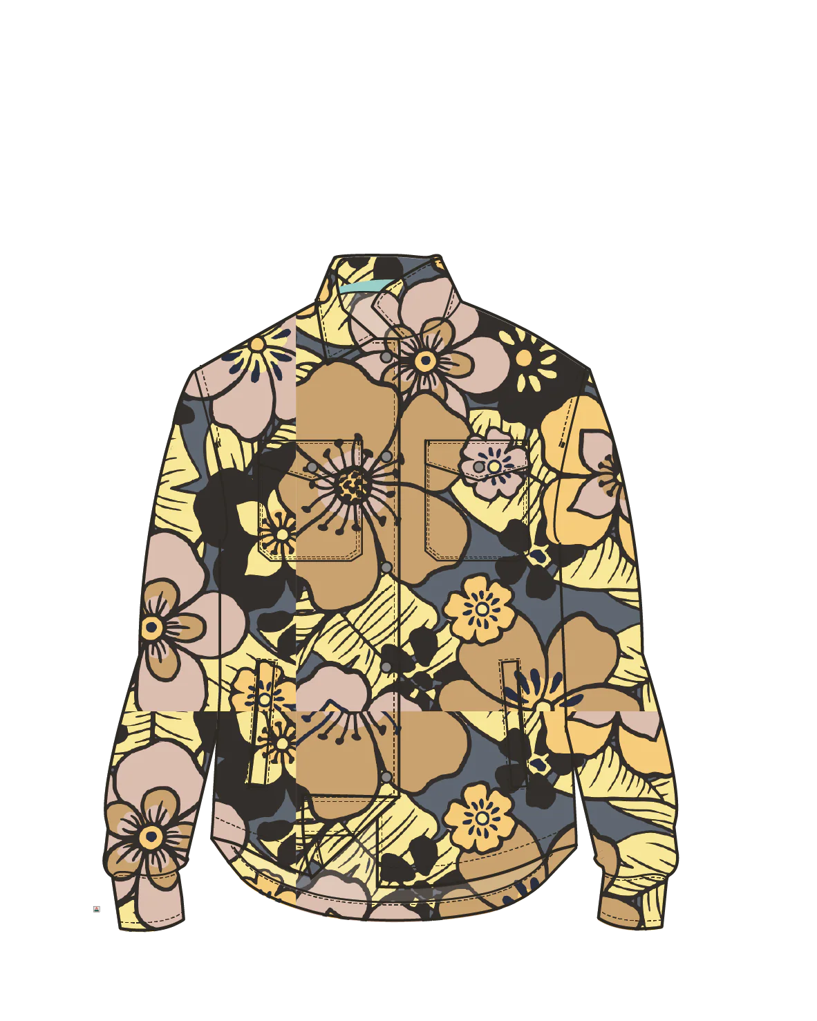 East Polar Fleece Shirt - Vintage Floral Sunlight - Image 13