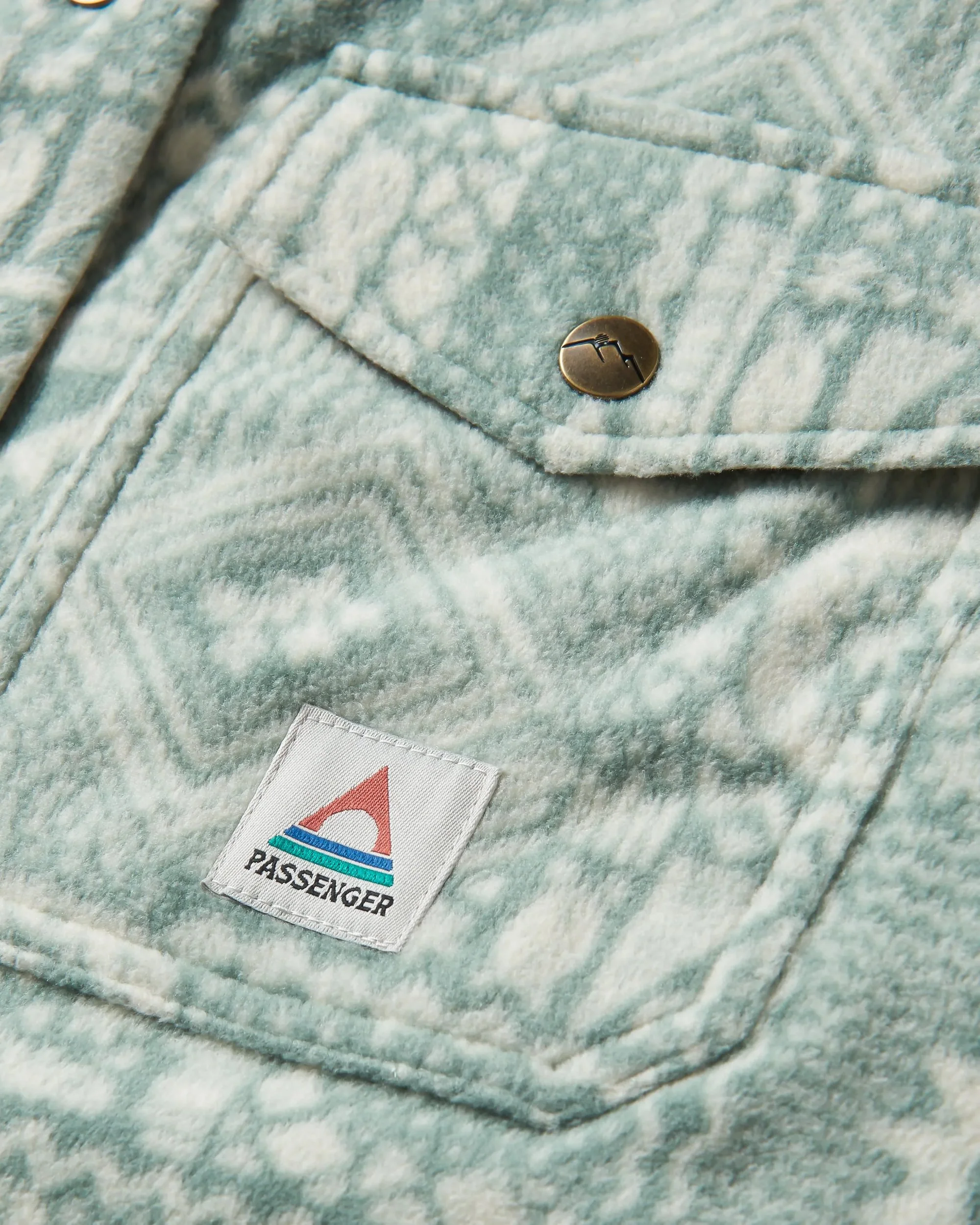 East Polar Fleece Shirt - Vintage Patchwork Pistachio - Image 6