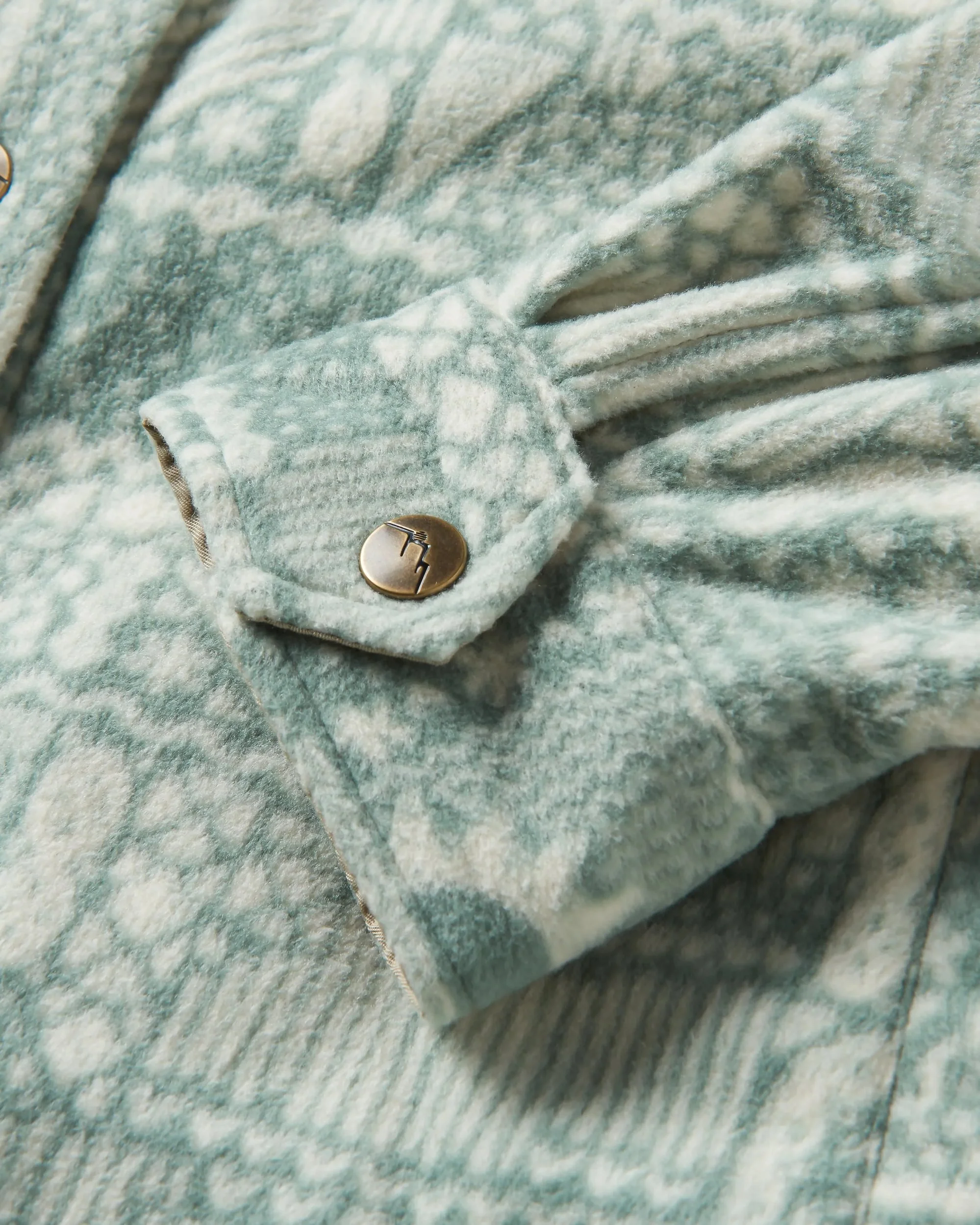 East Polar Fleece Shirt - Vintage Patchwork Pistachio - Image 8