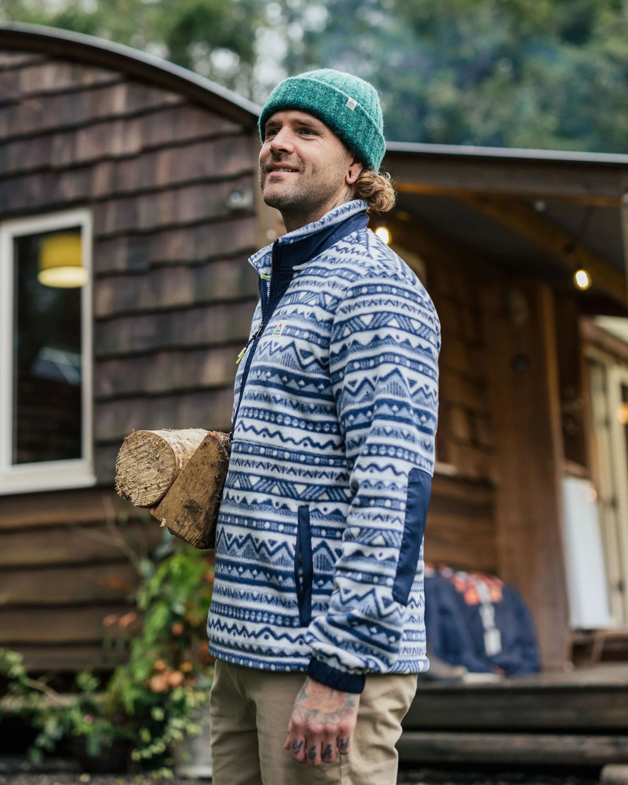 Ebb Polar Fleece - Mountain Geo Grey Blue