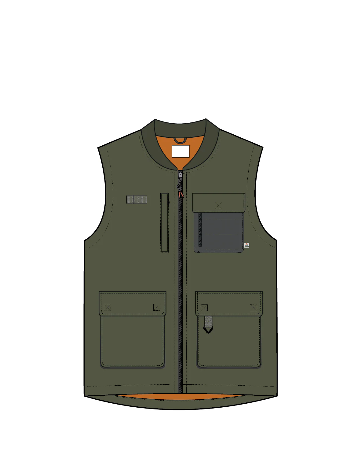 Explorers Organic Cotton Canvas Gilet - Khaki - Image 11