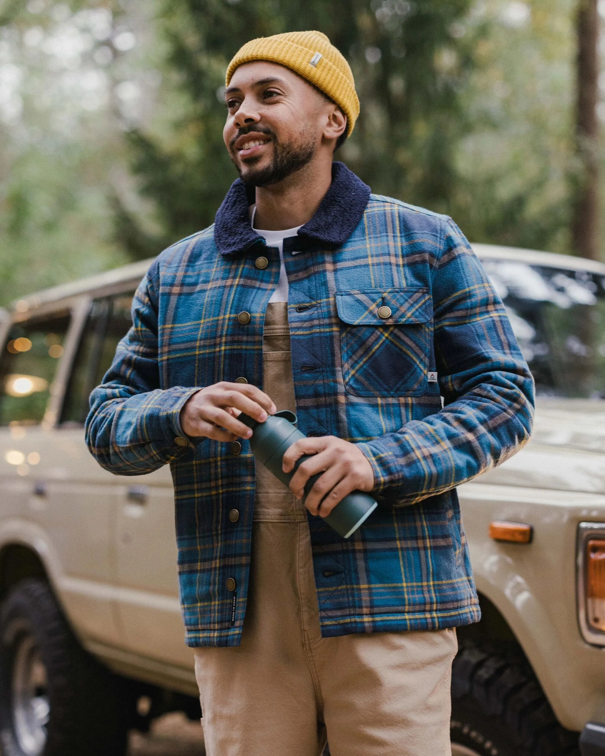 Falcon Organic Cotton Jacket - Tidal Blue Check