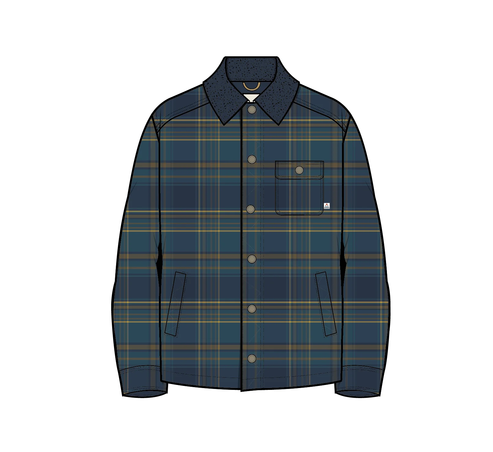 Falcon Organic Cotton Jacket - Tidal Blue Check - Image 8