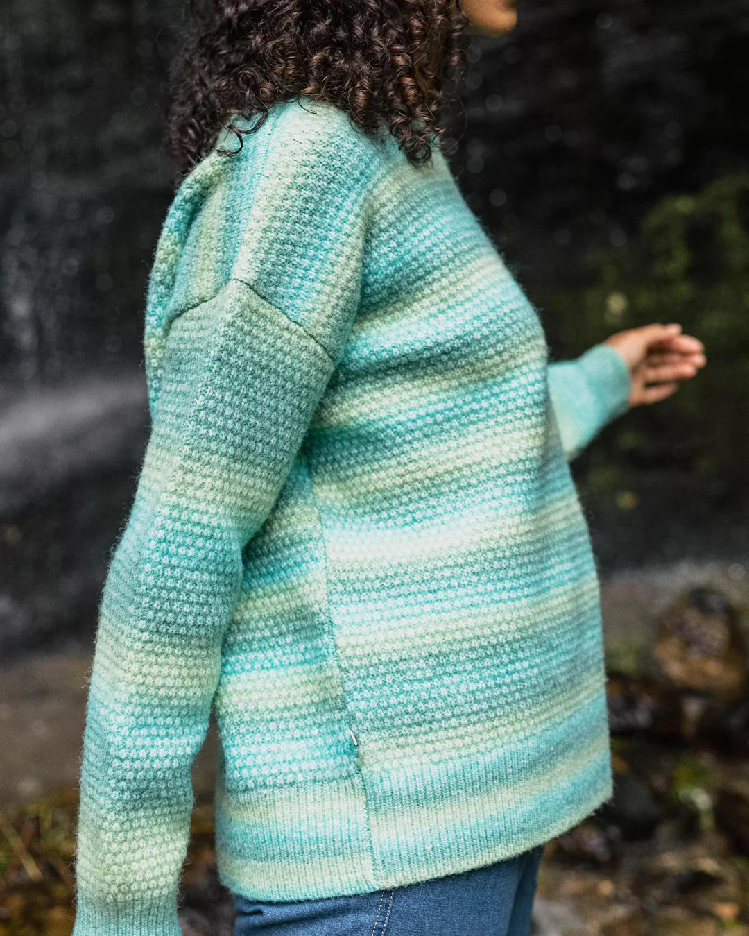Fika Knitted Jumper - Sea Blue Dip - Image 2