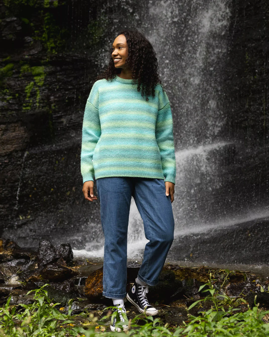 Fika Knitted Jumper - Sea Blue Dip - Image 3