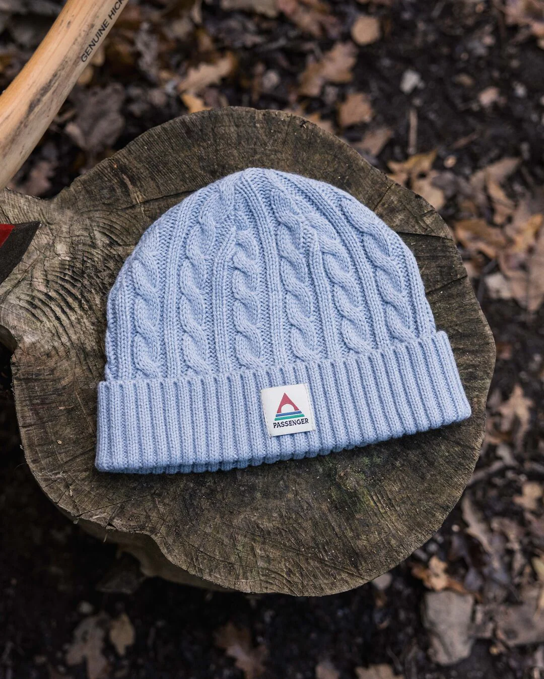 Fireside Cable Knit Beanie - Blue Fog