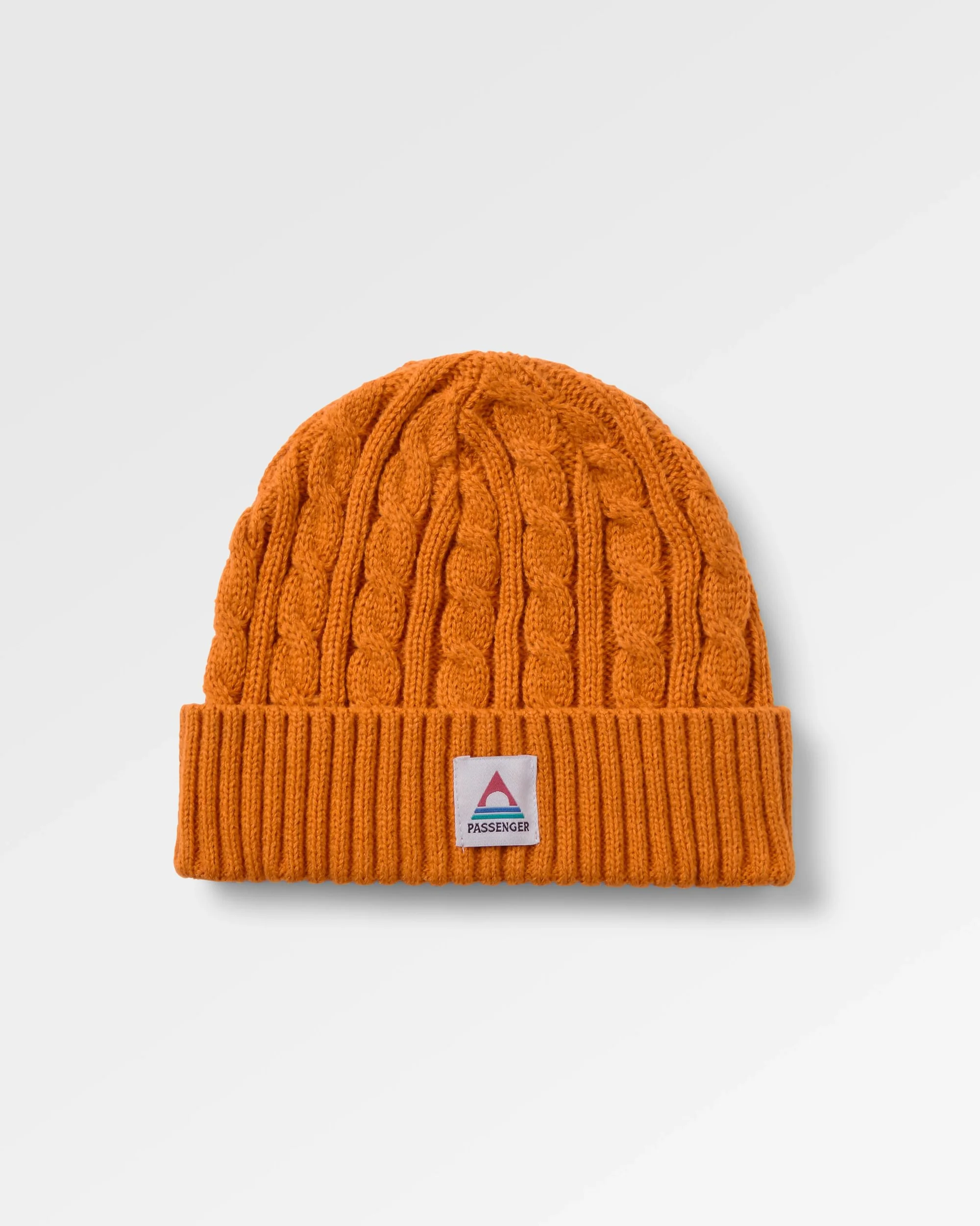 Fireside Cable Knit Beanie - Retro Orange