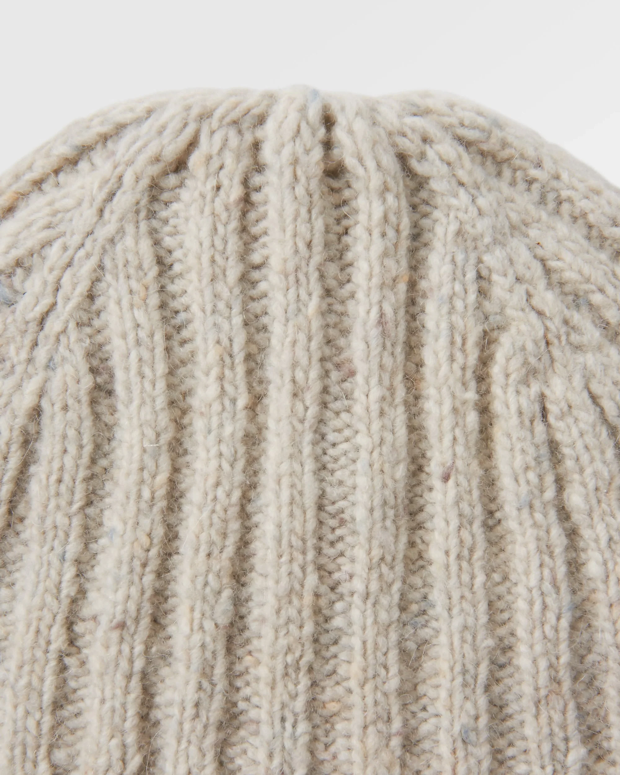 Fisherman Merino Wool Beanie - Vintage White - Image 7