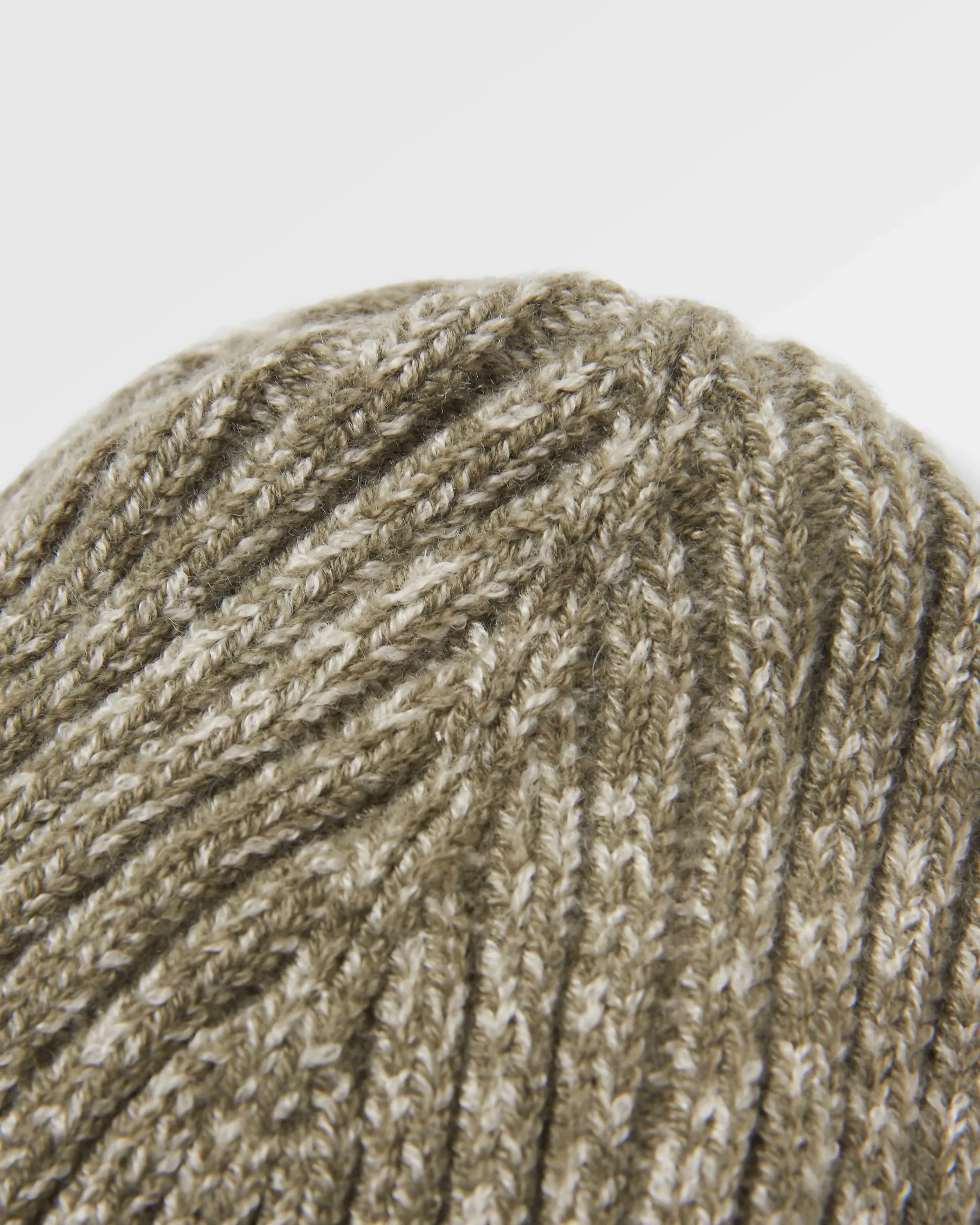 Fisherman Marl Beanie - Khaki - Image 3