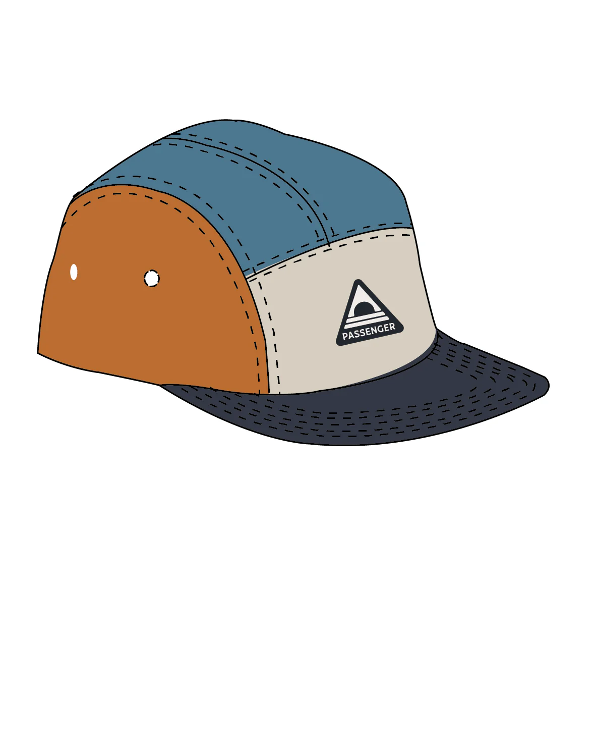 Fixie 5 Panel Cap - Sunrise Orange/ Moonlight Blue Multi - Image 10