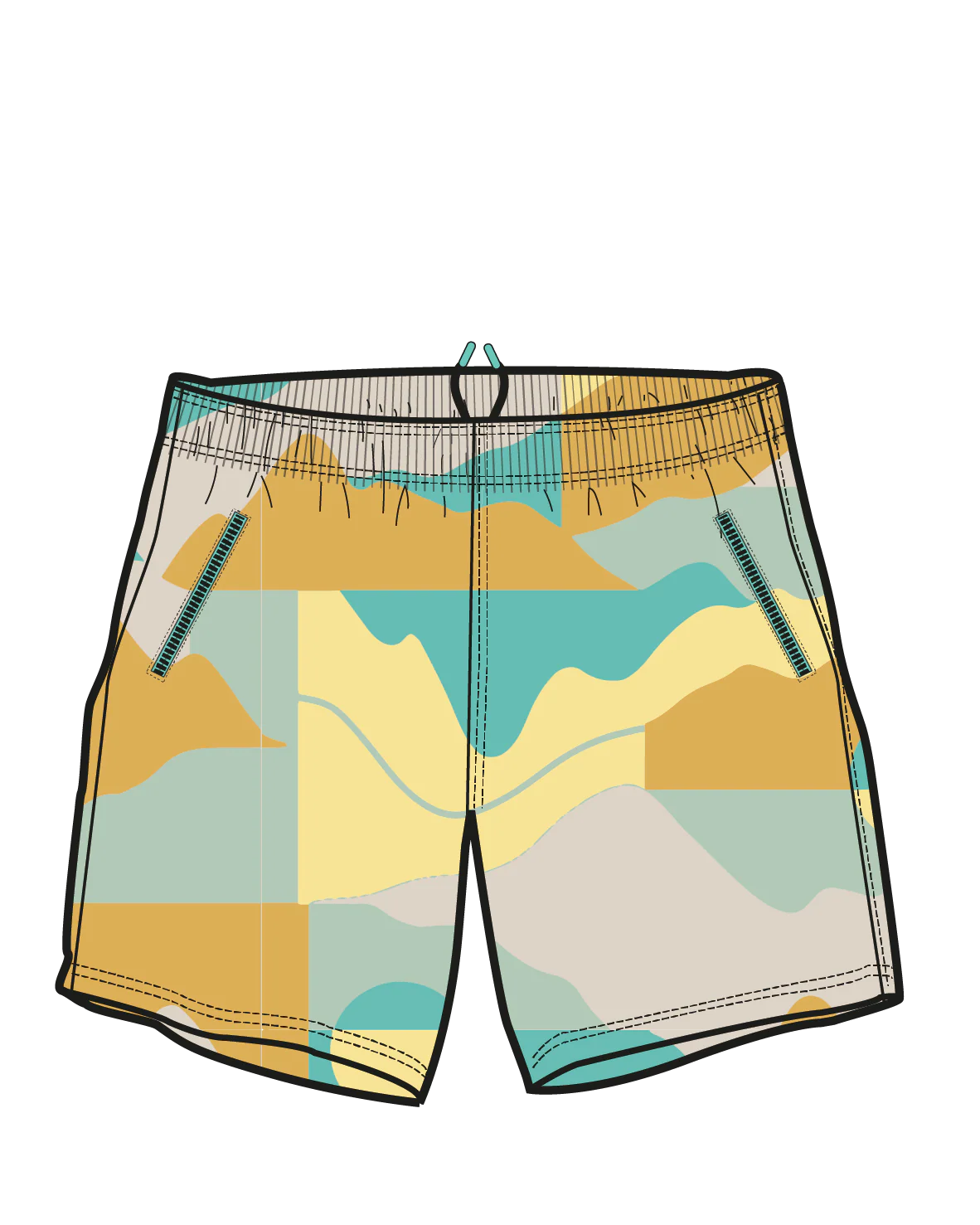 Flaris NetPlus® Beach Short - Vista Patchwork Yellow - Image 11