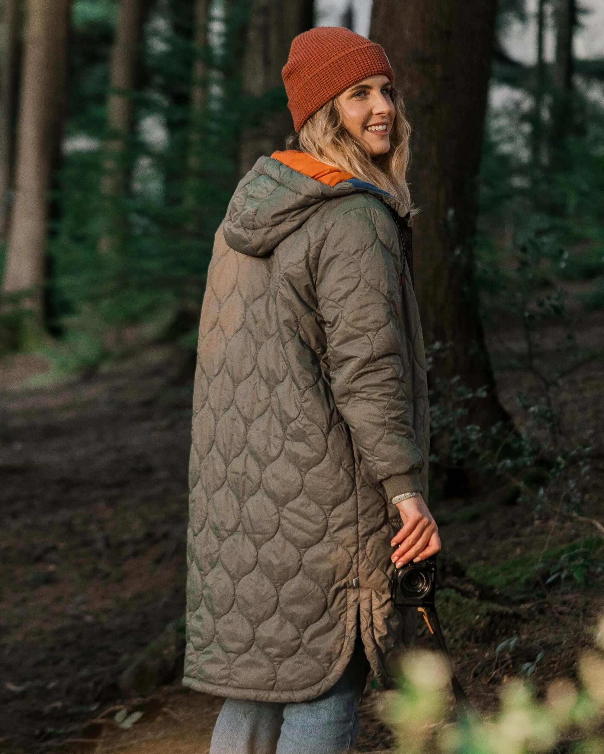 Flora Long Insulated Parka - Dusty Olive - Image 4
