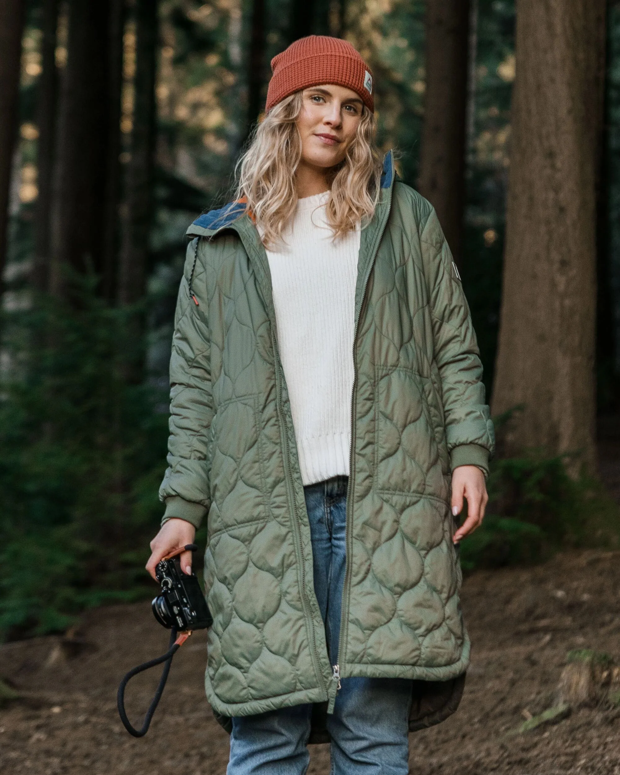 Flora Long Insulated Parka - Dusty Olive - Image 5