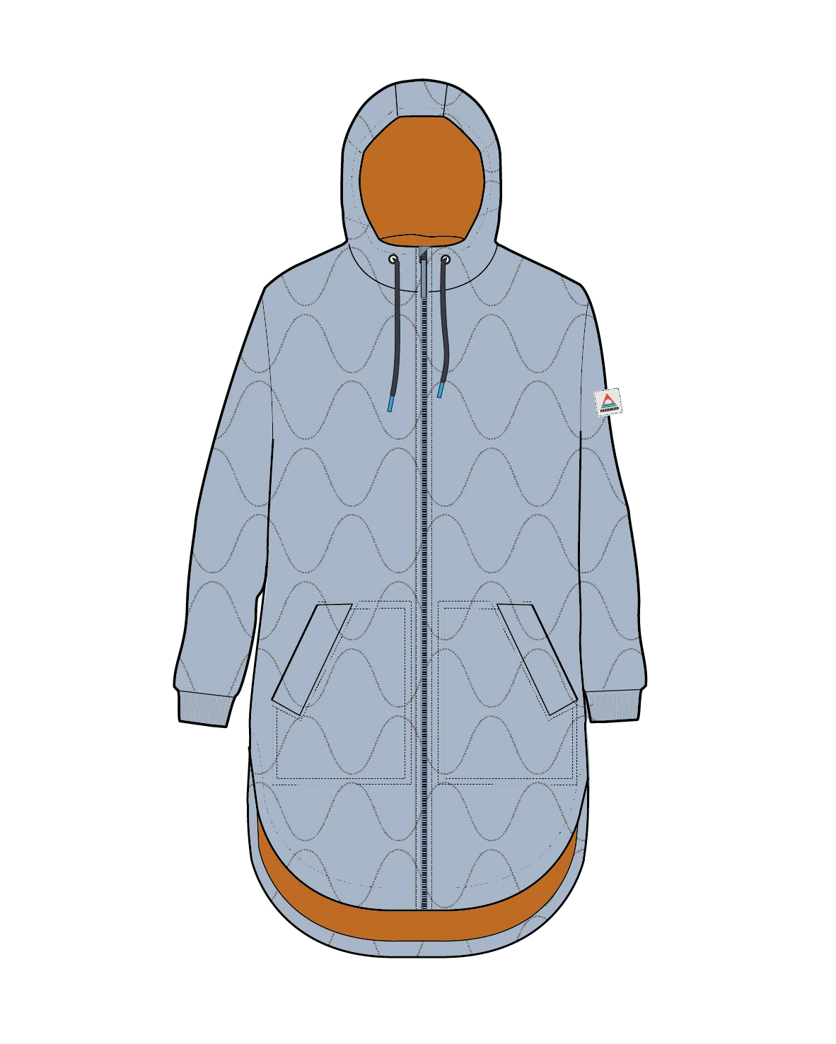 Flora Long Insulated Parka - Faded Denim - Image 8