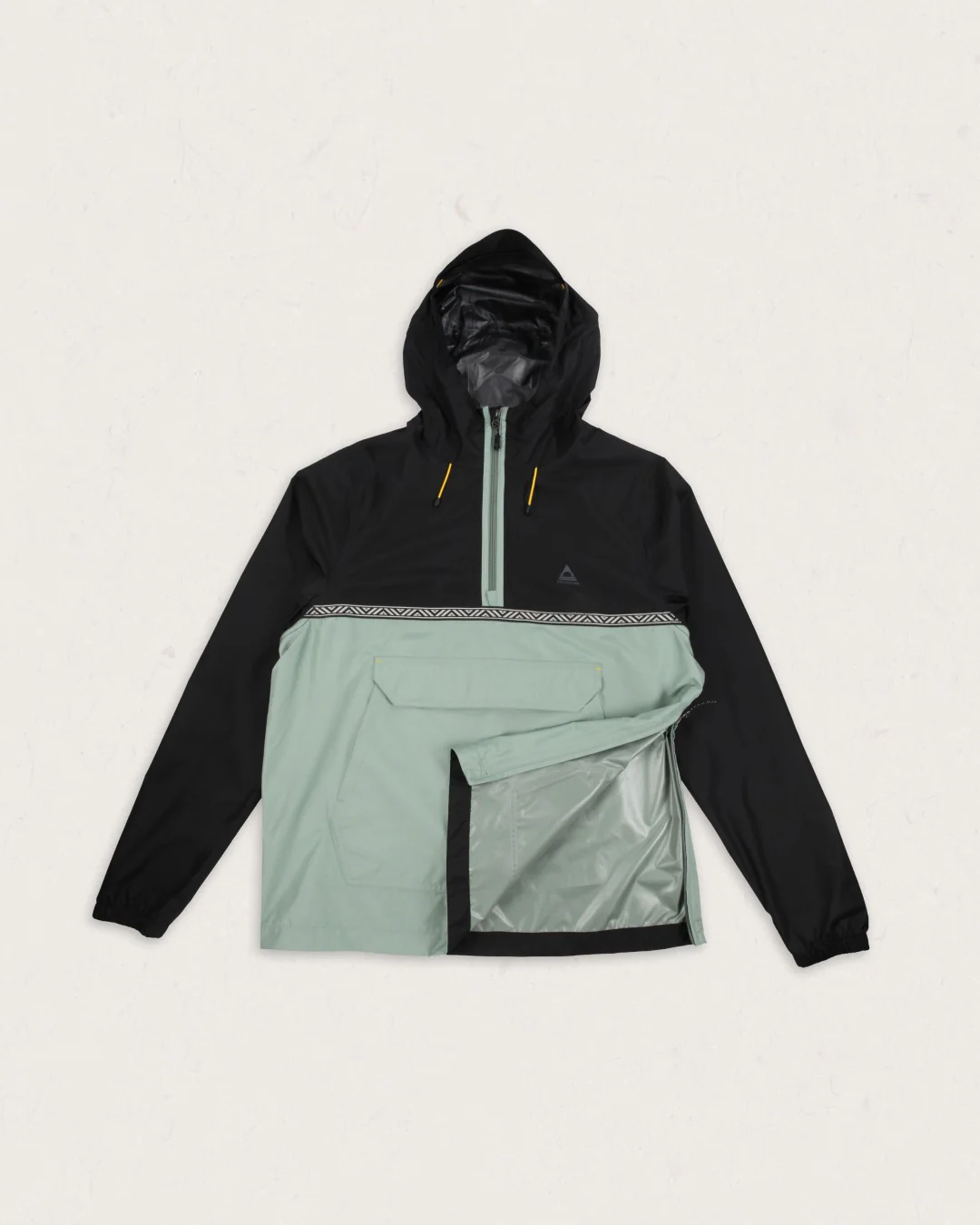 Flow 1/2 Zip Water Resistant Jacket - True Black/Pistachio - Image 15