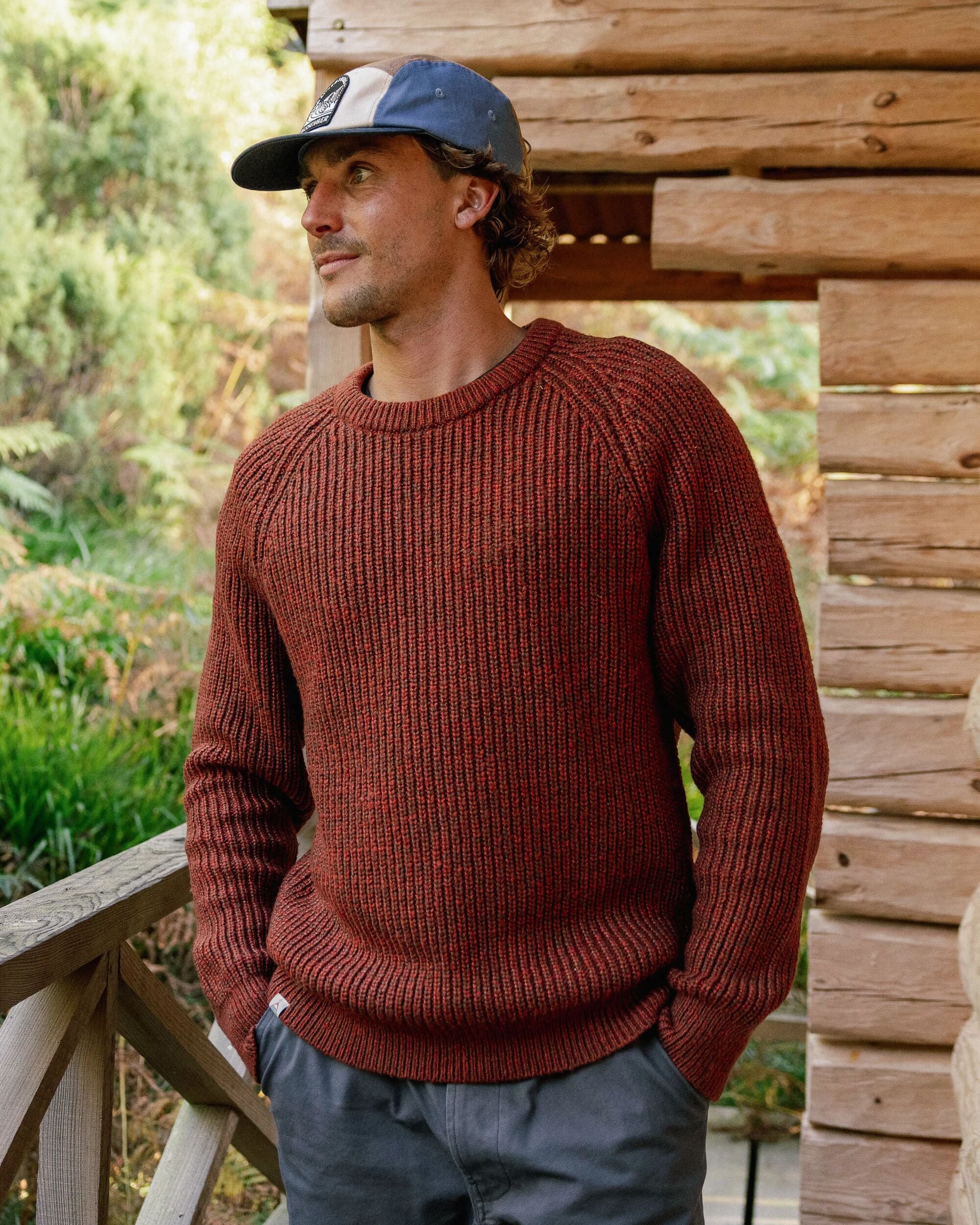 Fog Knitted Jumper - Red Ochre